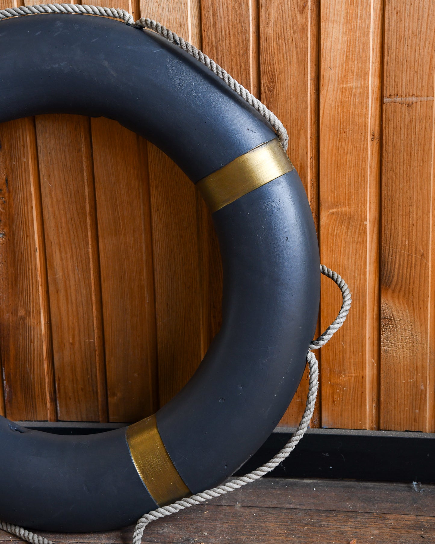 Hand Painted Life Ring - Navy and Gold