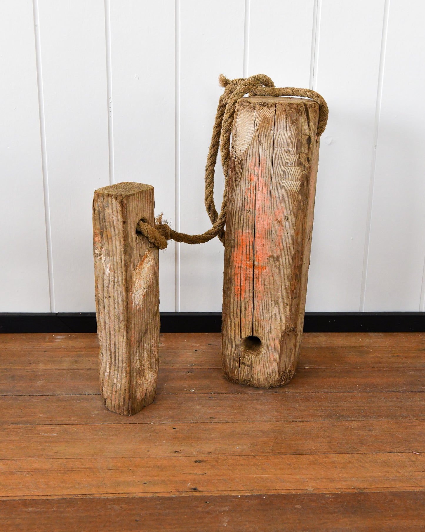 Pair of Old Wooden Fenders