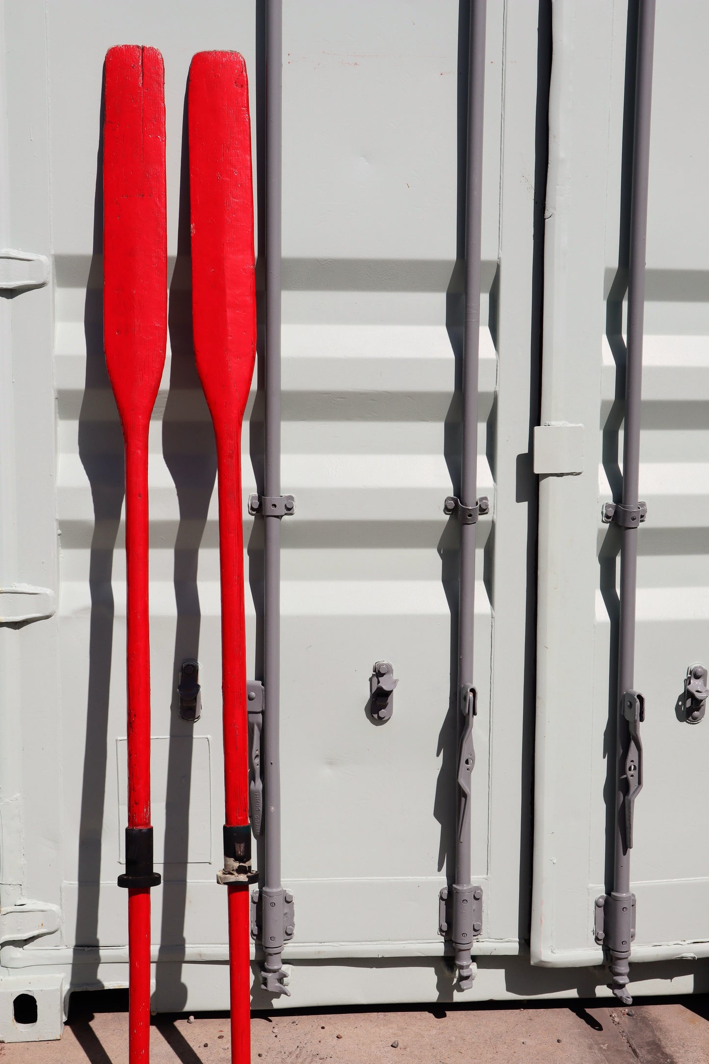 Vintage painted wooden oars