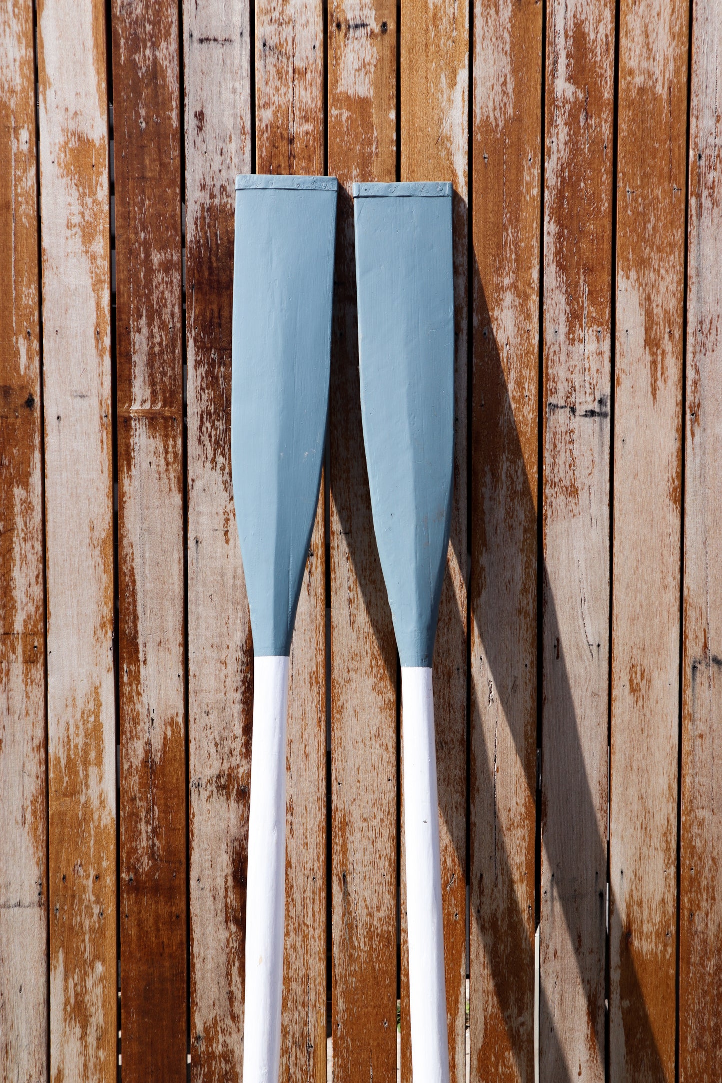 Vintage painted wooden oars