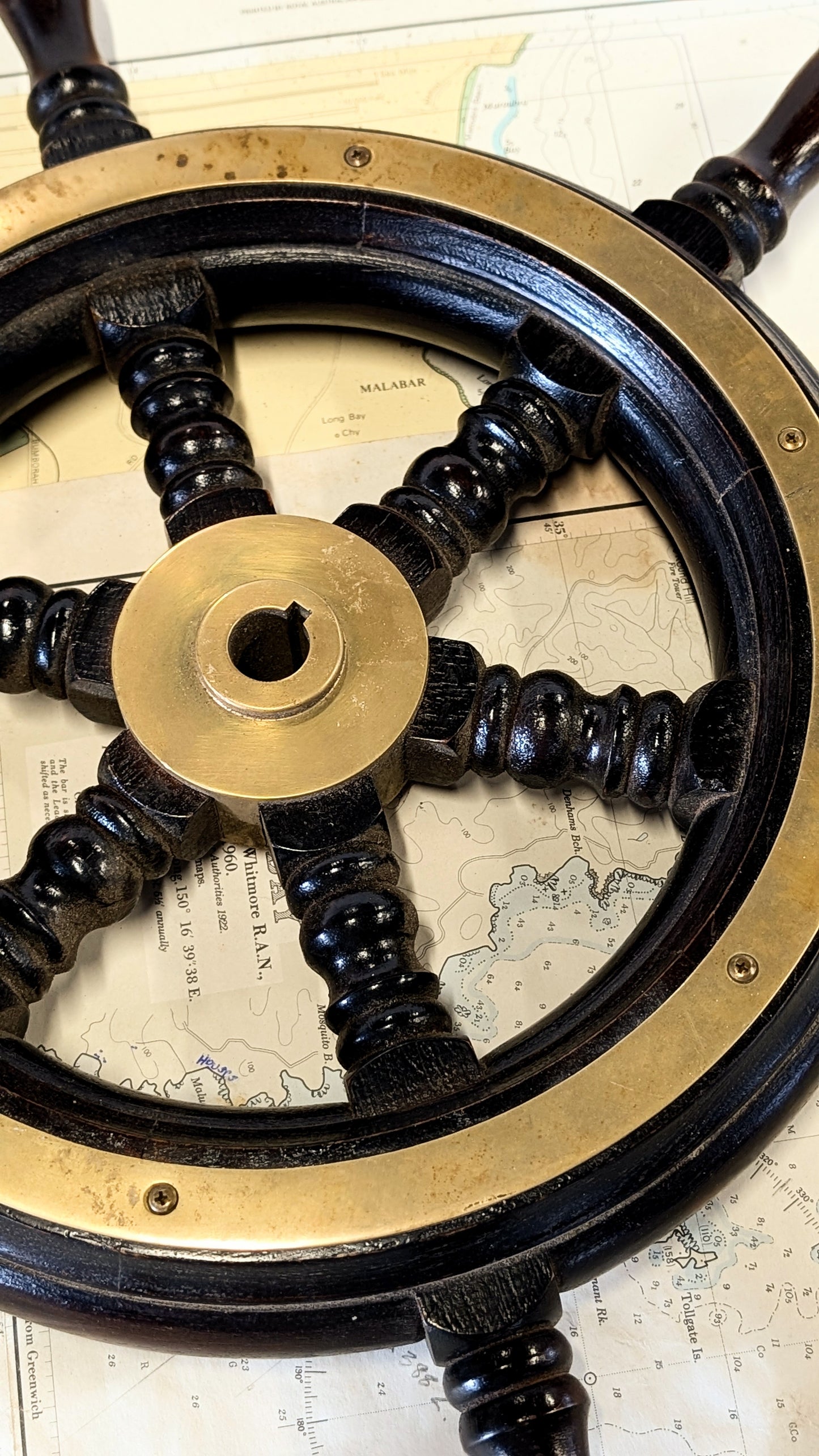 Vintage John Hastie & Co Ships Wheel 46cm