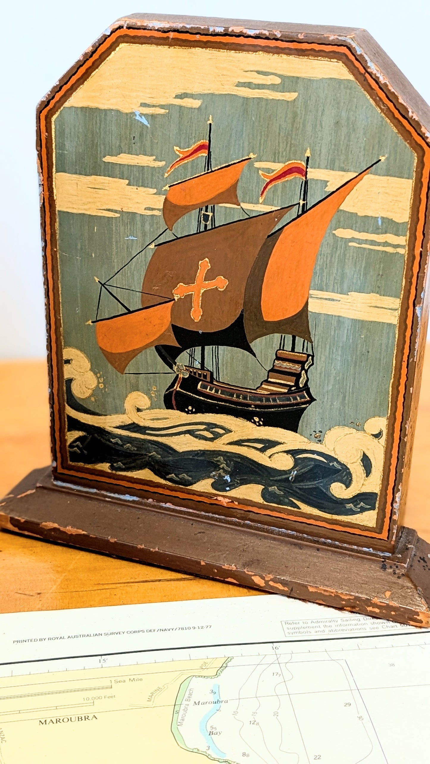 Art Deco Hand Painted Book Ends