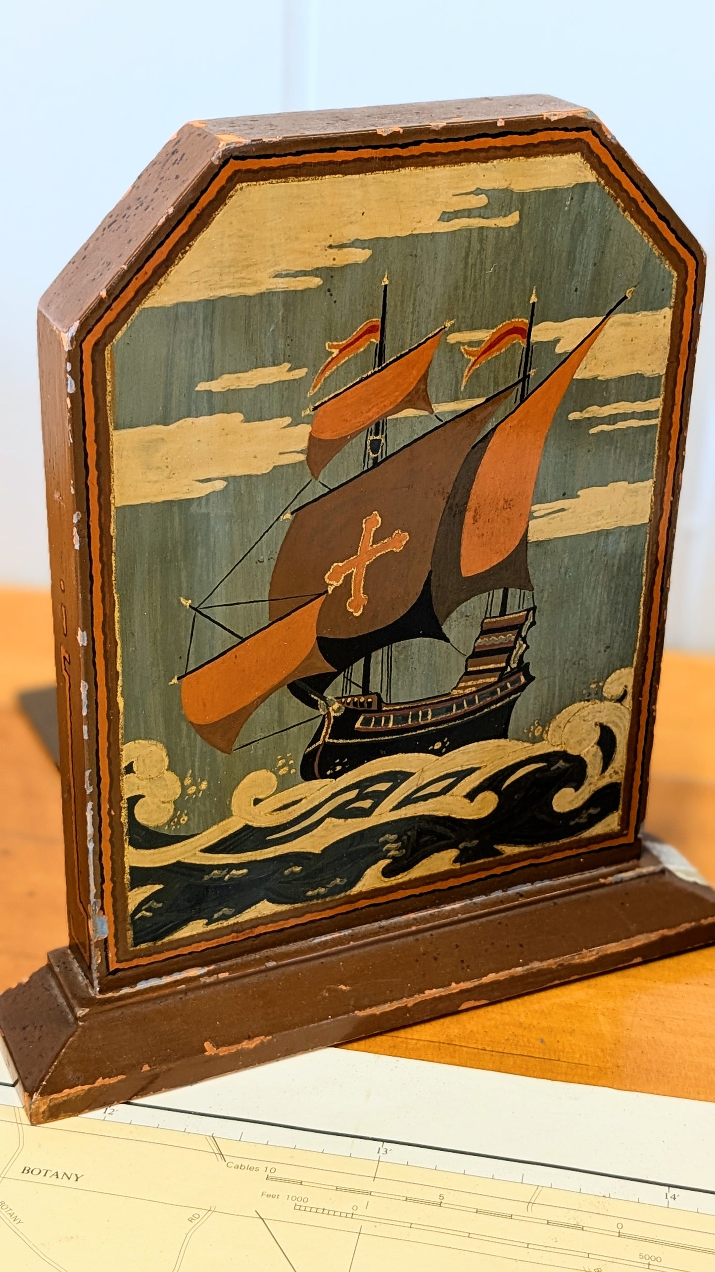 Art Deco Hand Painted Book Ends
