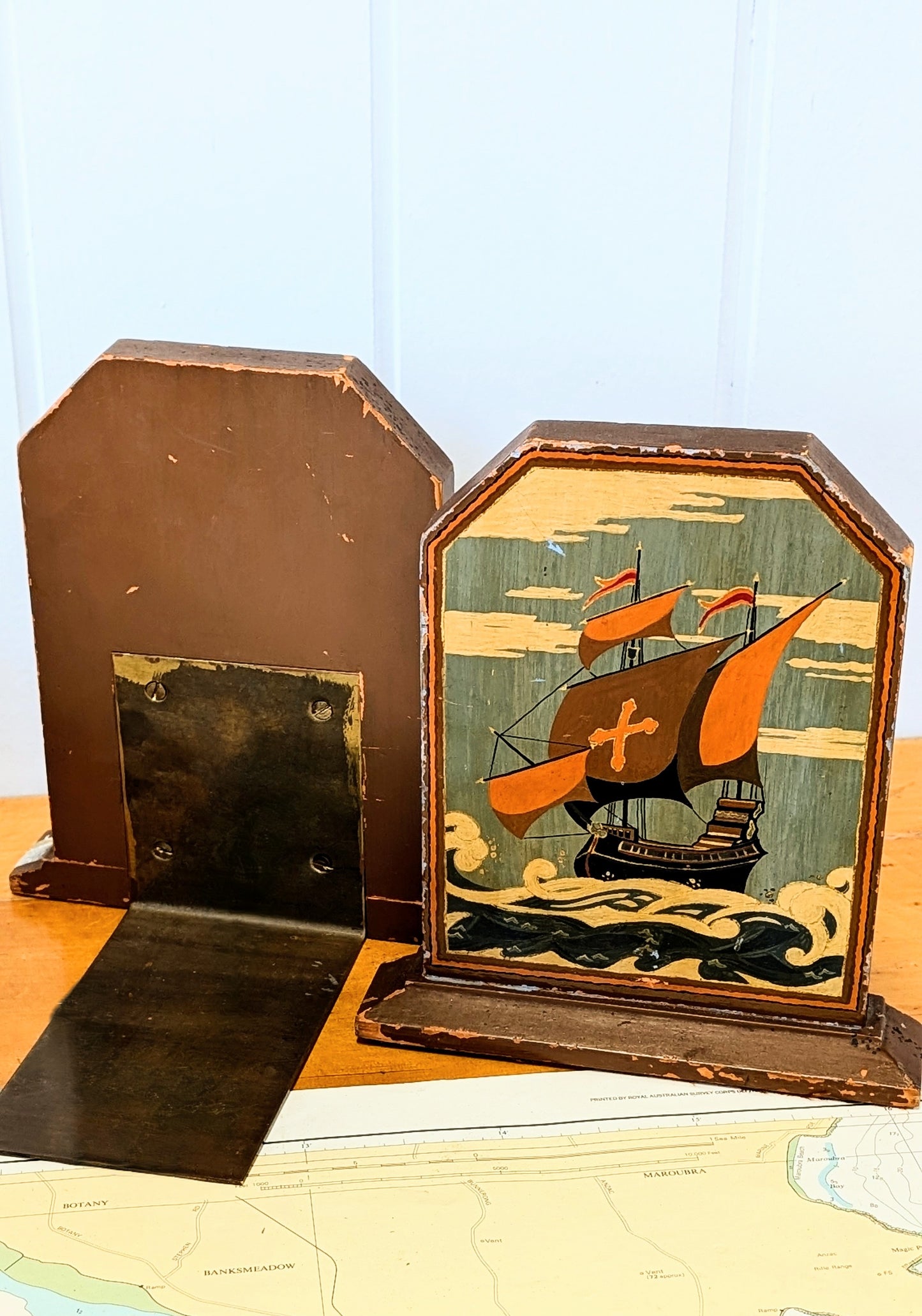 Art Deco Hand Painted Book Ends