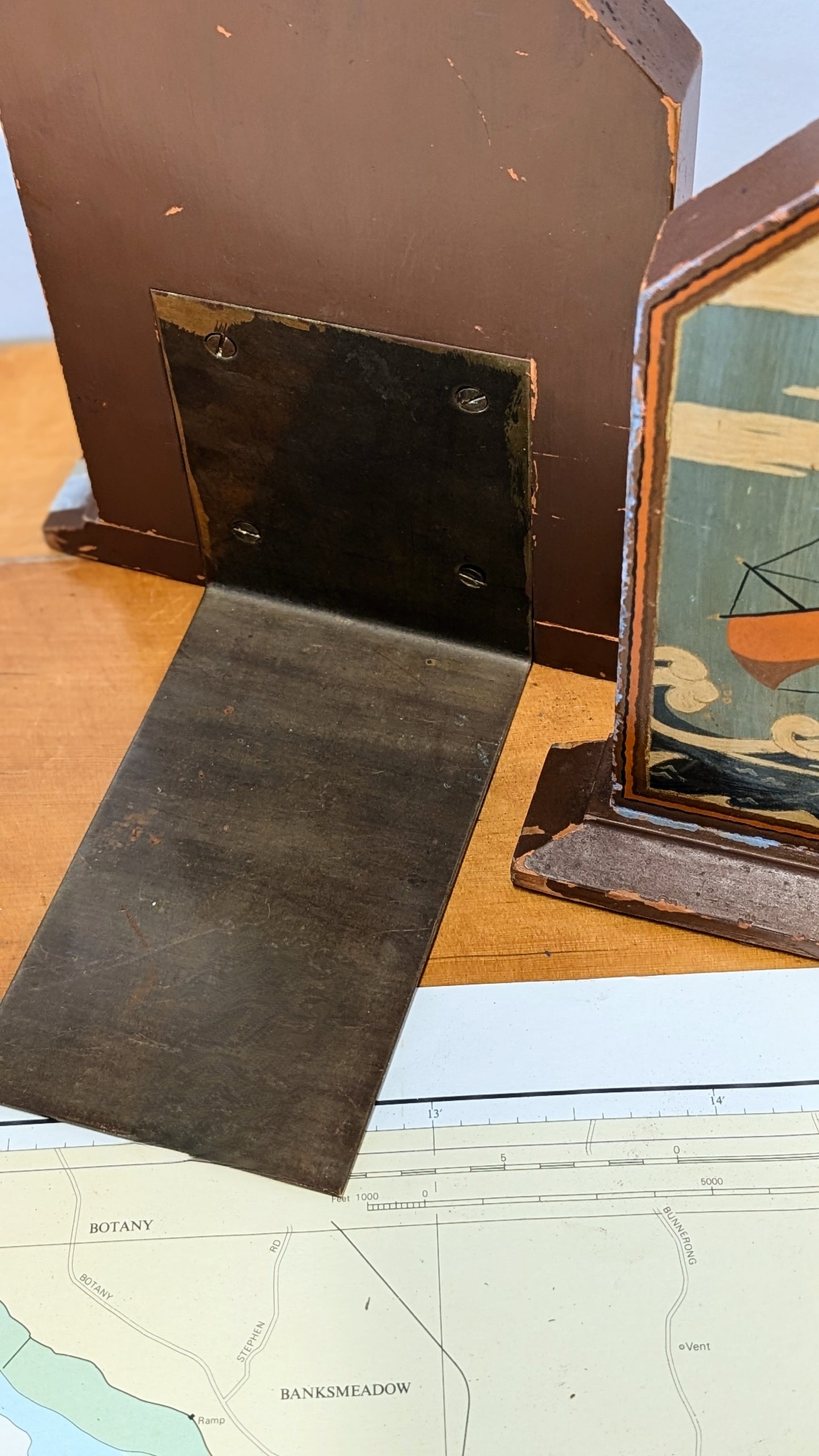Art Deco Hand Painted Book Ends