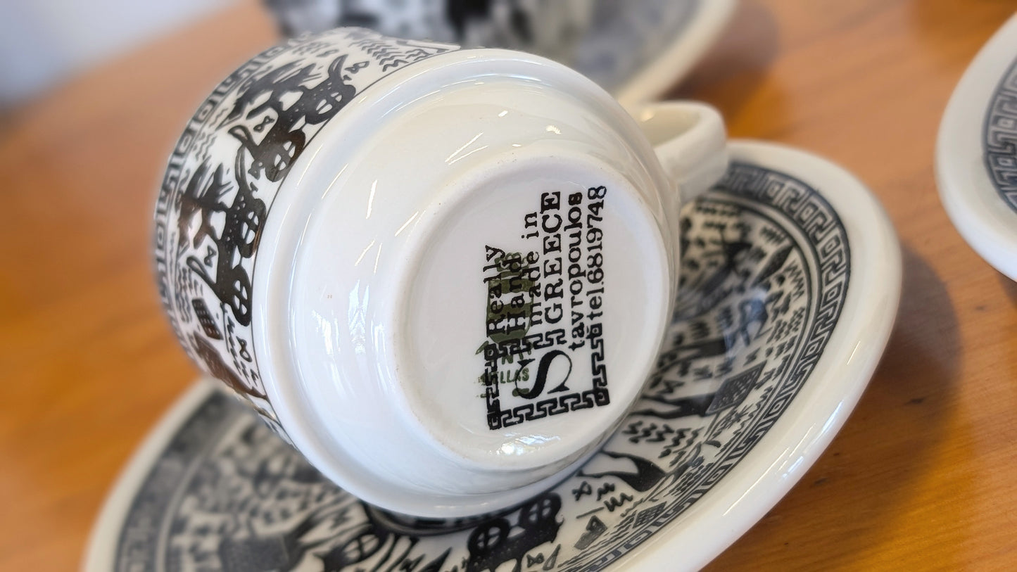 Vintage Greek Espresso Cups