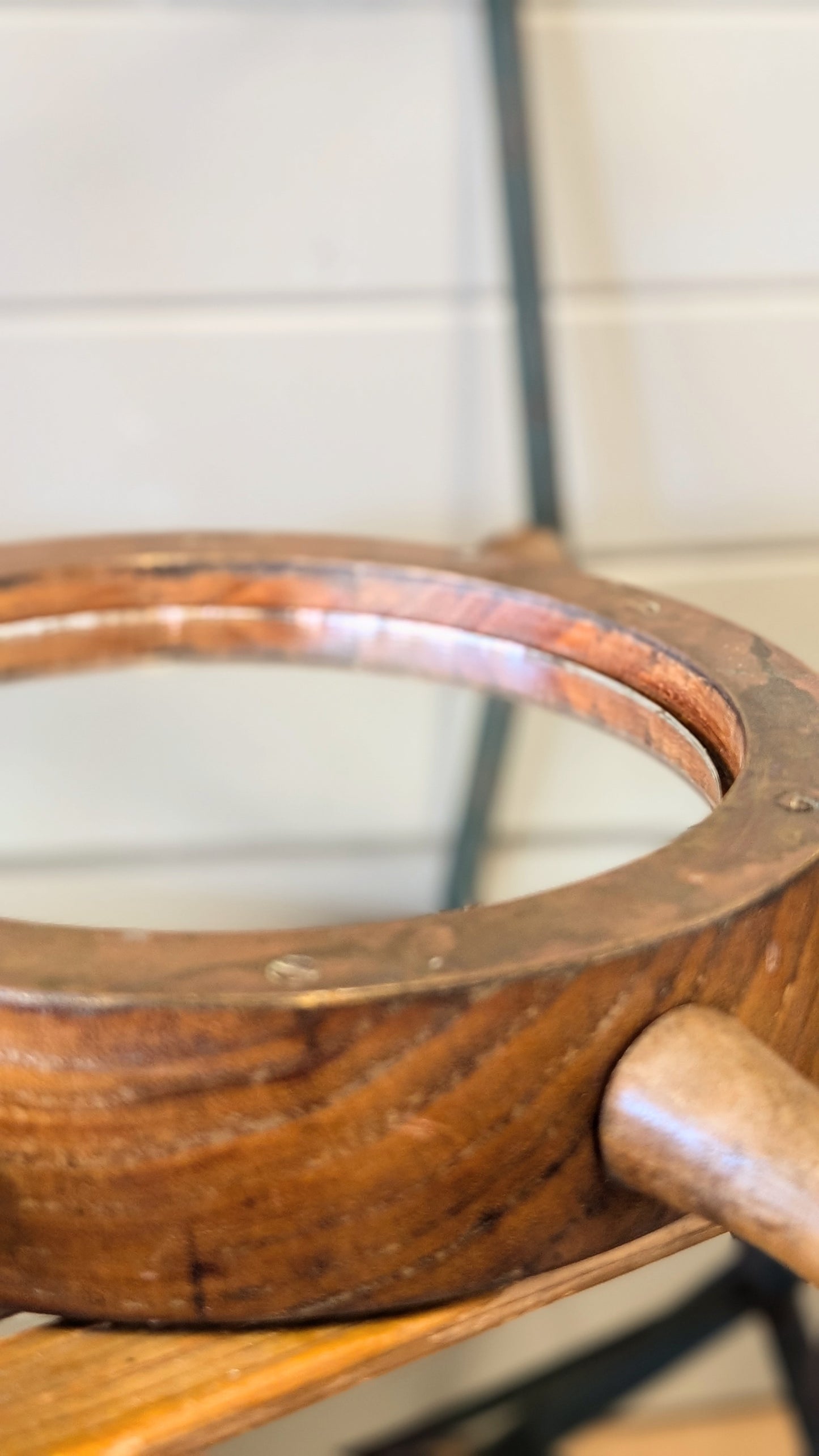 Vintage Miniature Ships Wheel Mirror
