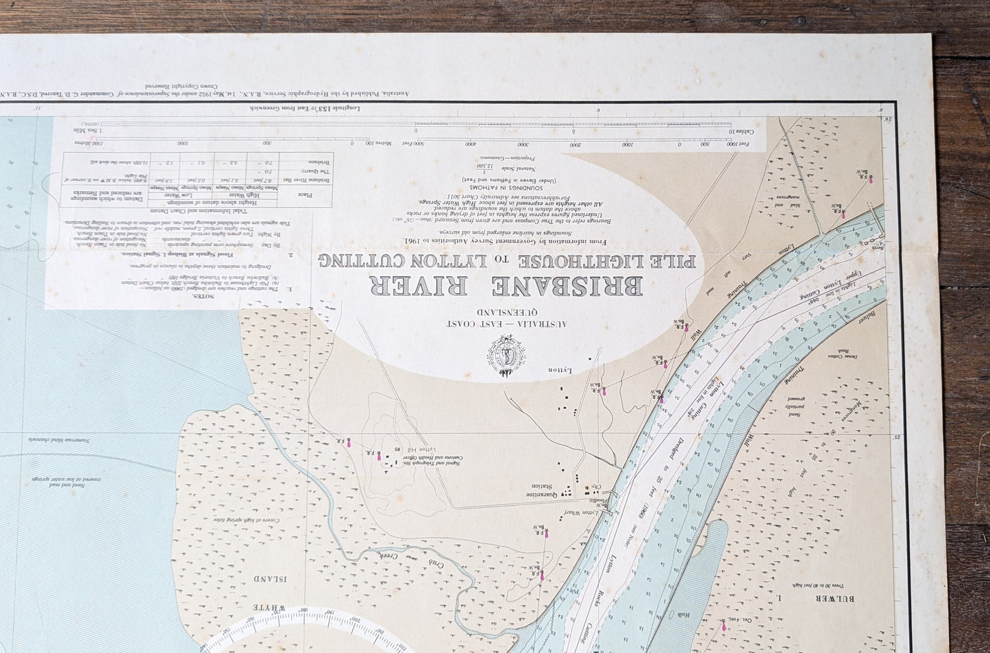 QLD - 1961 Brisbane River - Pile Lighthouse to Lytton Cutting 118 Chart / Map