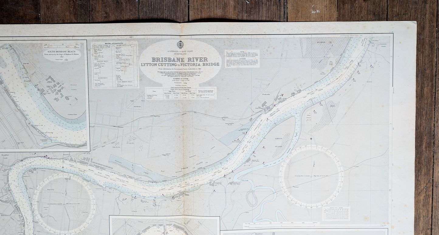 QLD - 1965 Brisbane River - Lytton Cutting to Victoria Bridge 119 Chart / Map