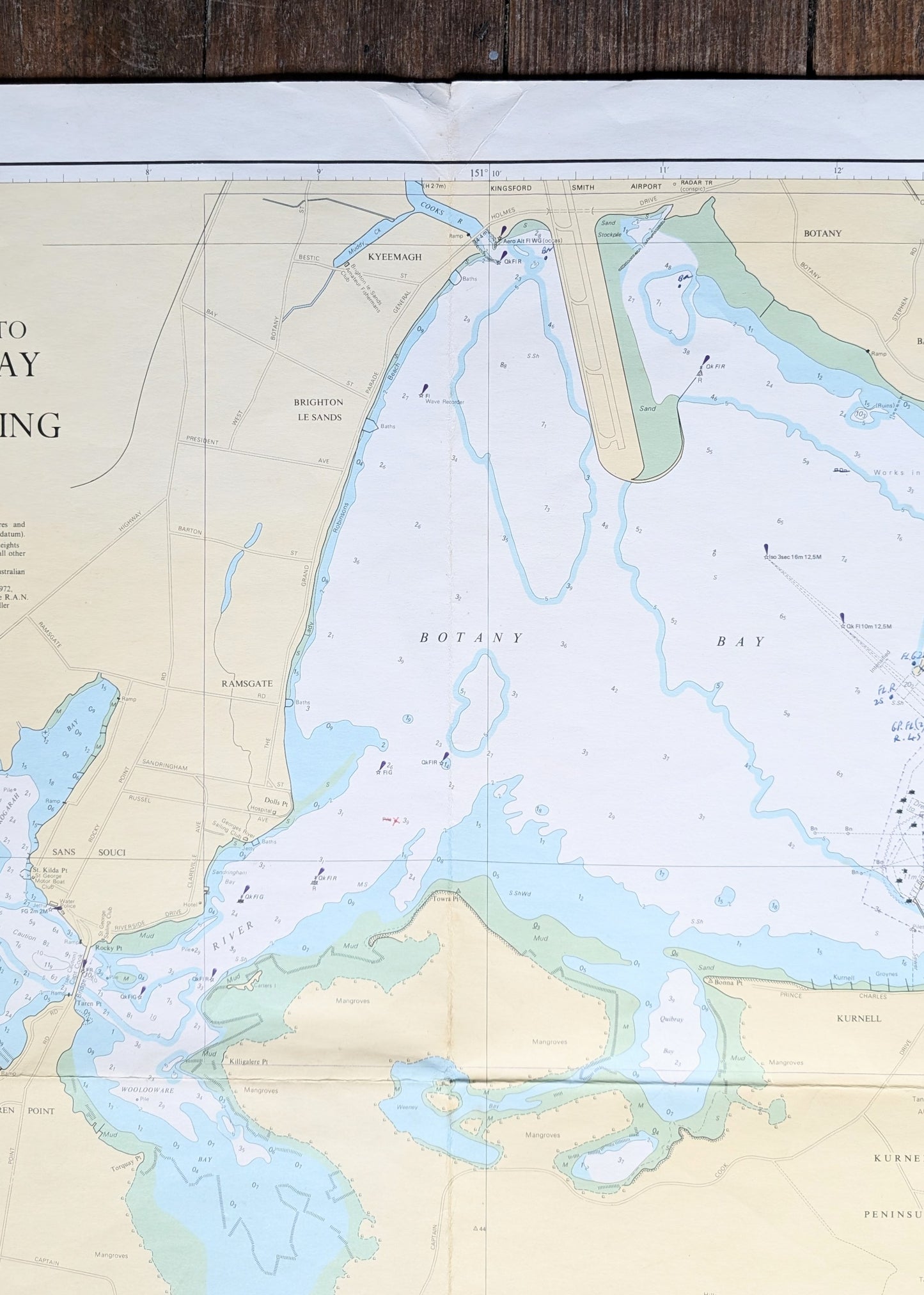 NSW - 1973 Approaches to Botany Bay 198 Chart / Map