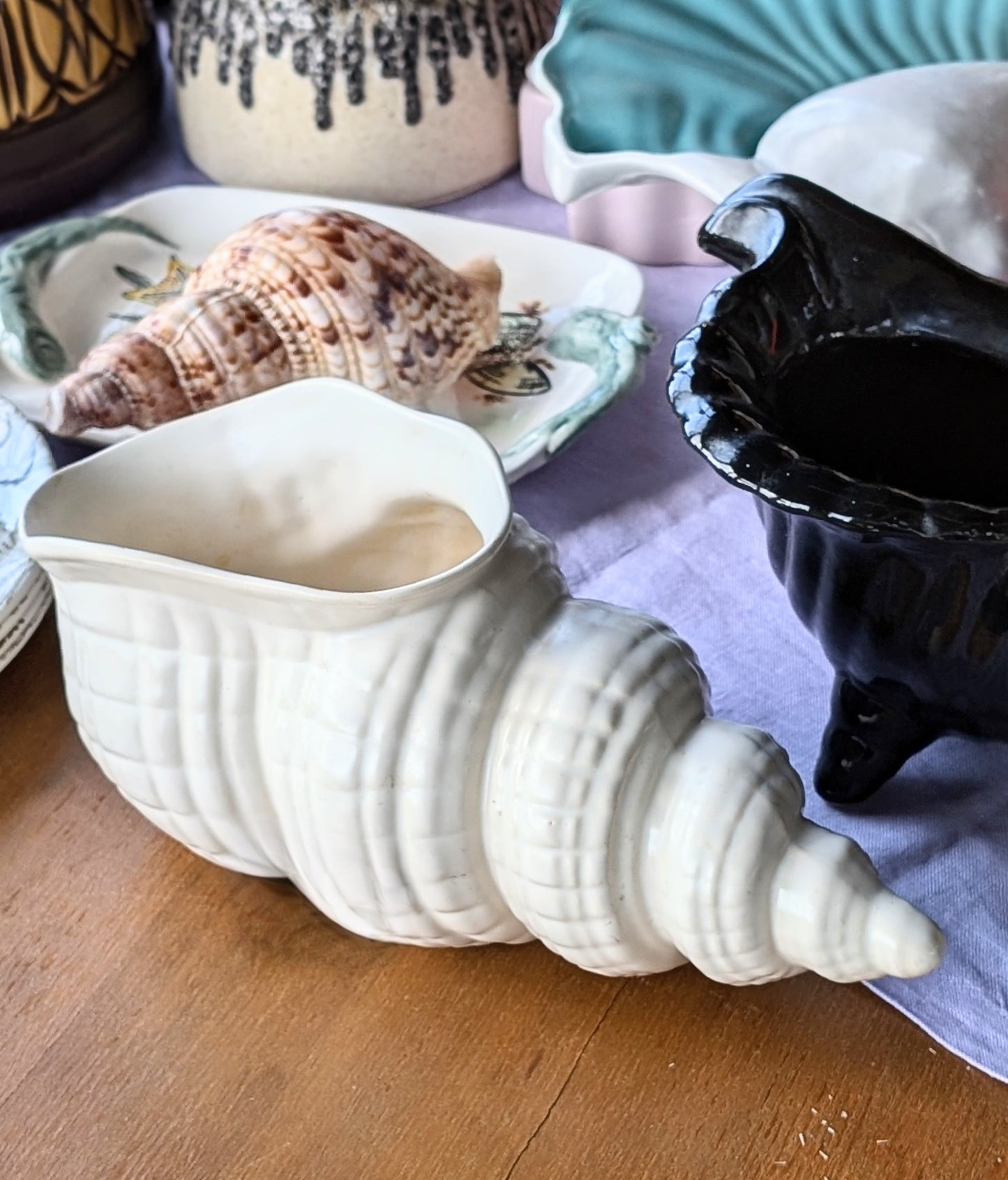 Vintage English Shell Planter Vase