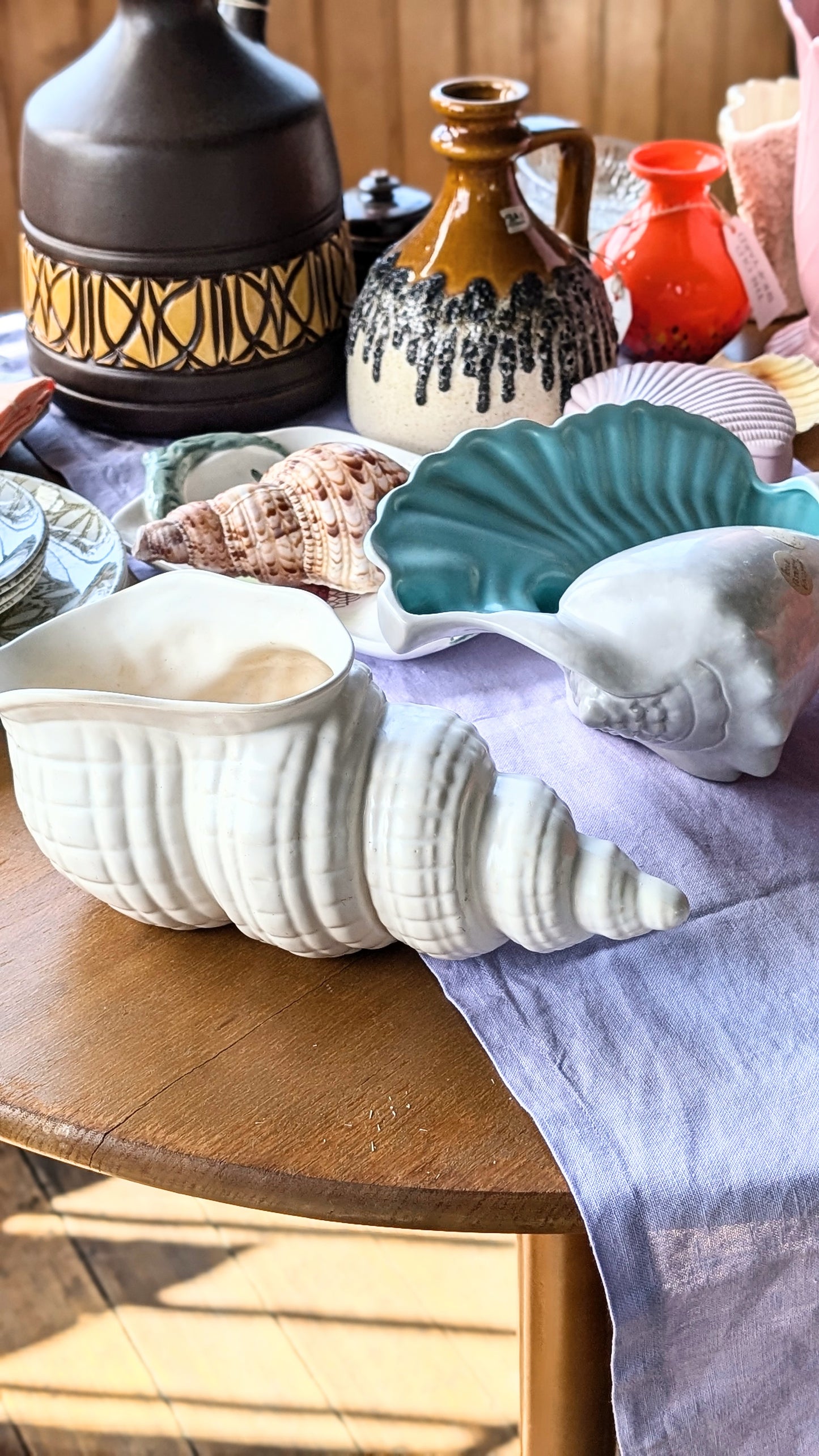 Vintage English Shell Planter Vase