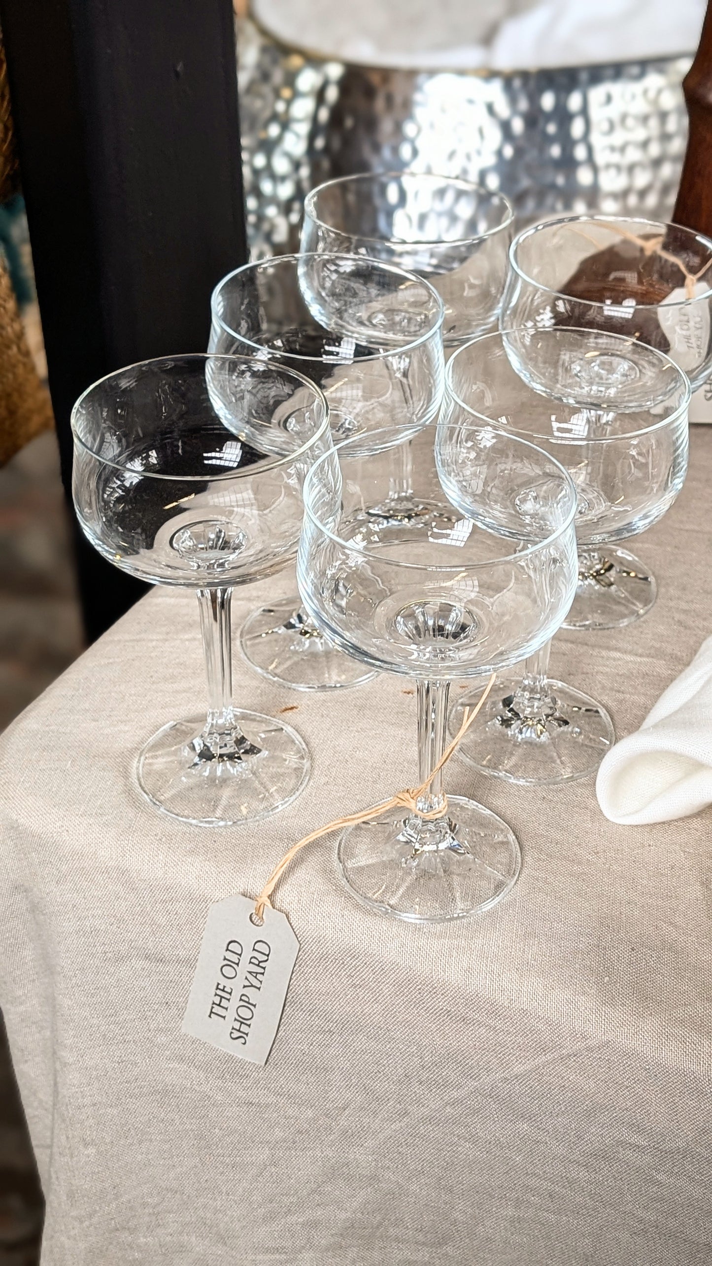 Vintage Bohemia Crystal Coup Glasses