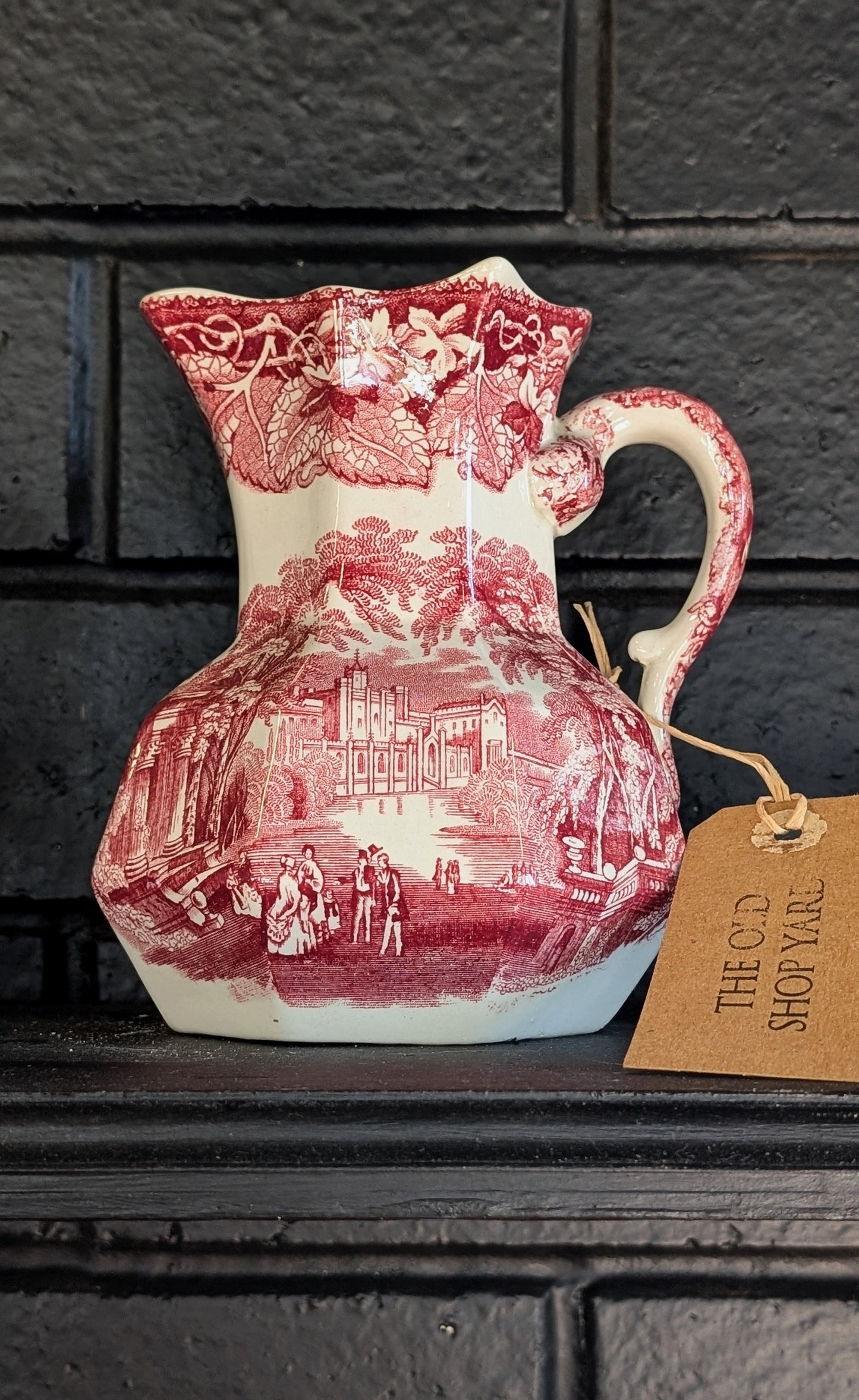Vintage English Masons Vista Ironstone Jug Pink