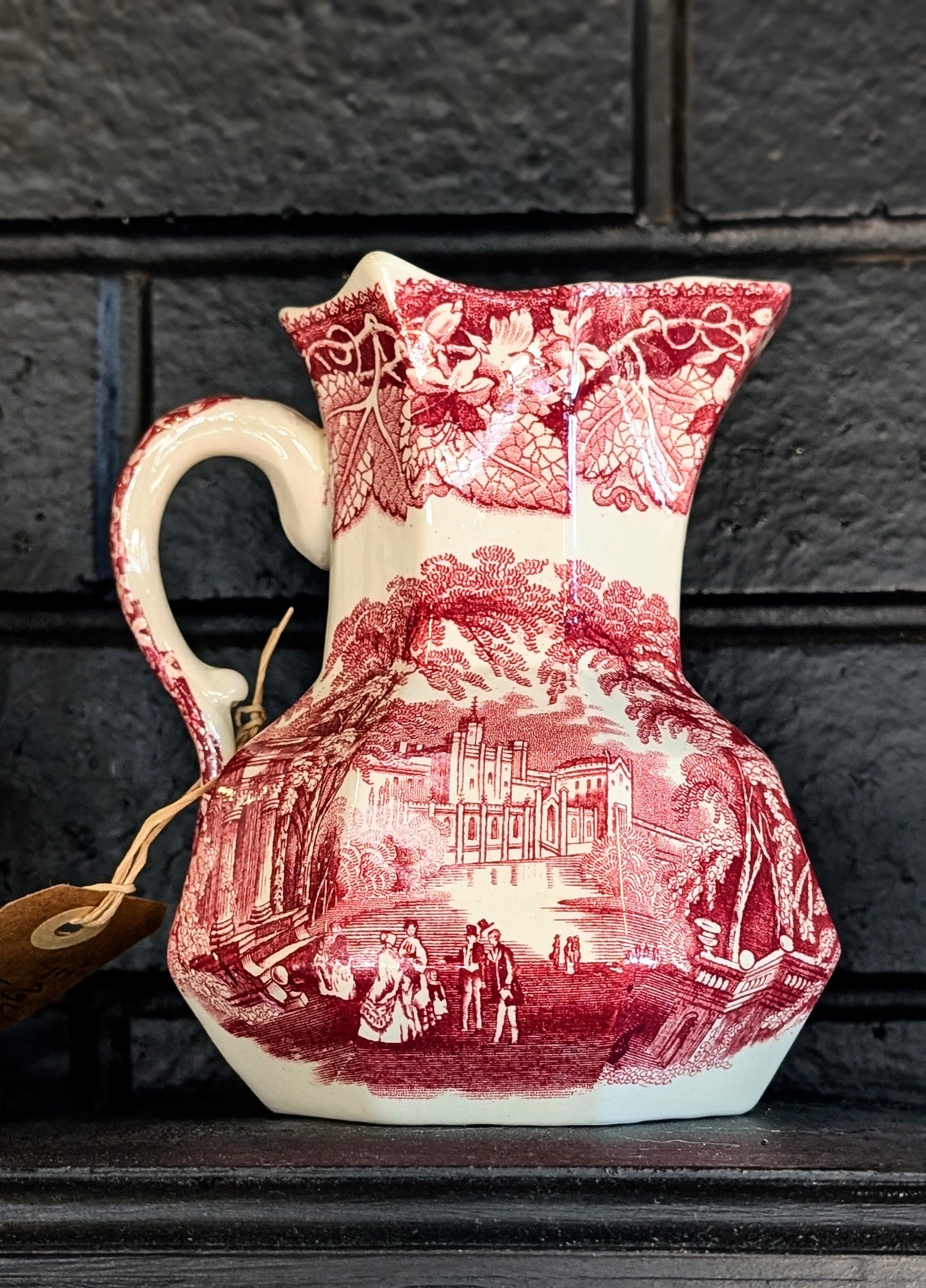 Vintage English Masons Vista Ironstone Jug Pink