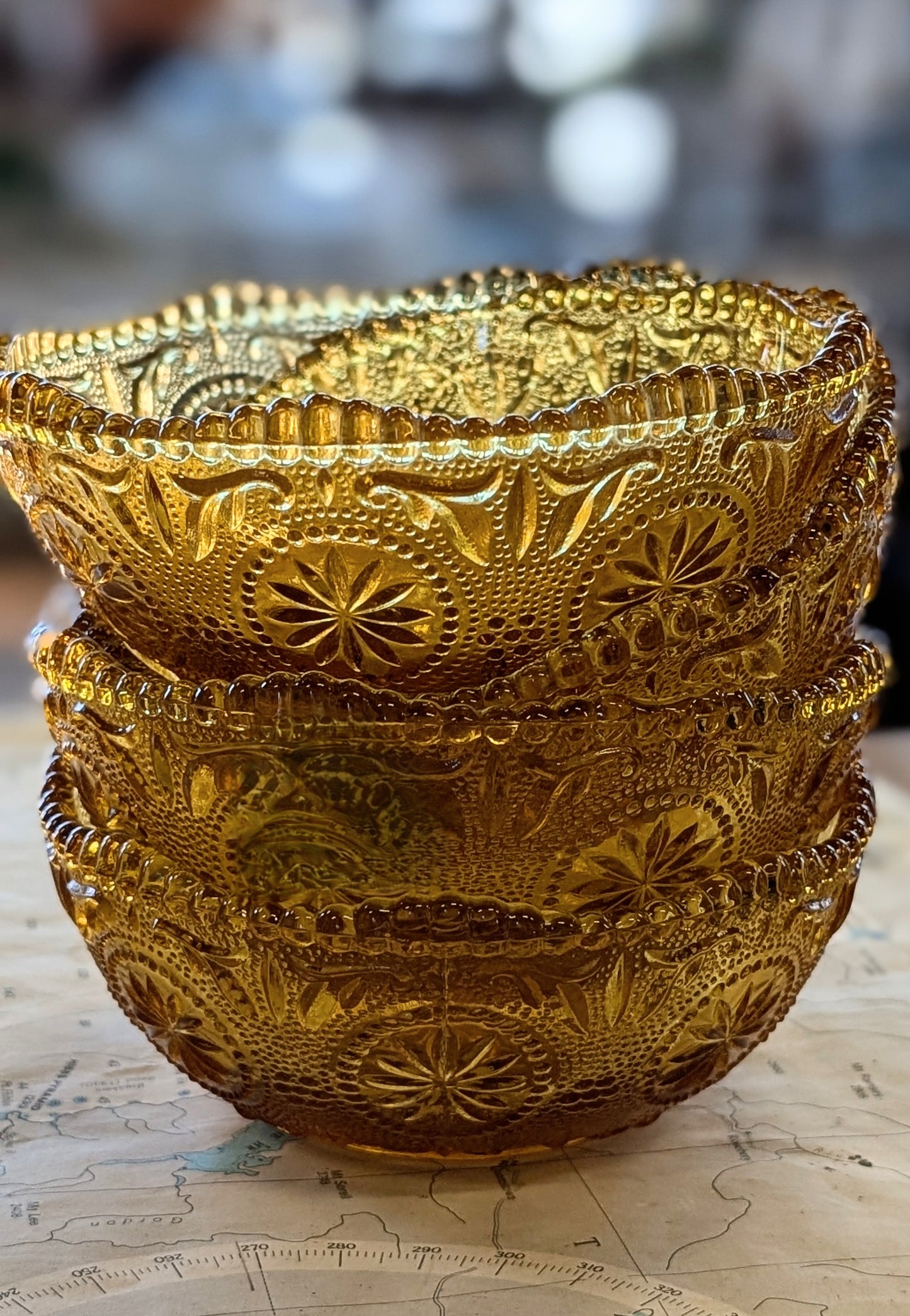 Vintage Amber Glass Bowls