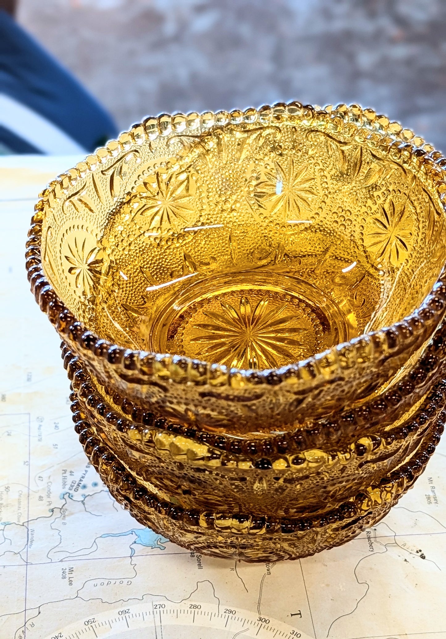 Vintage Amber Glass Bowls