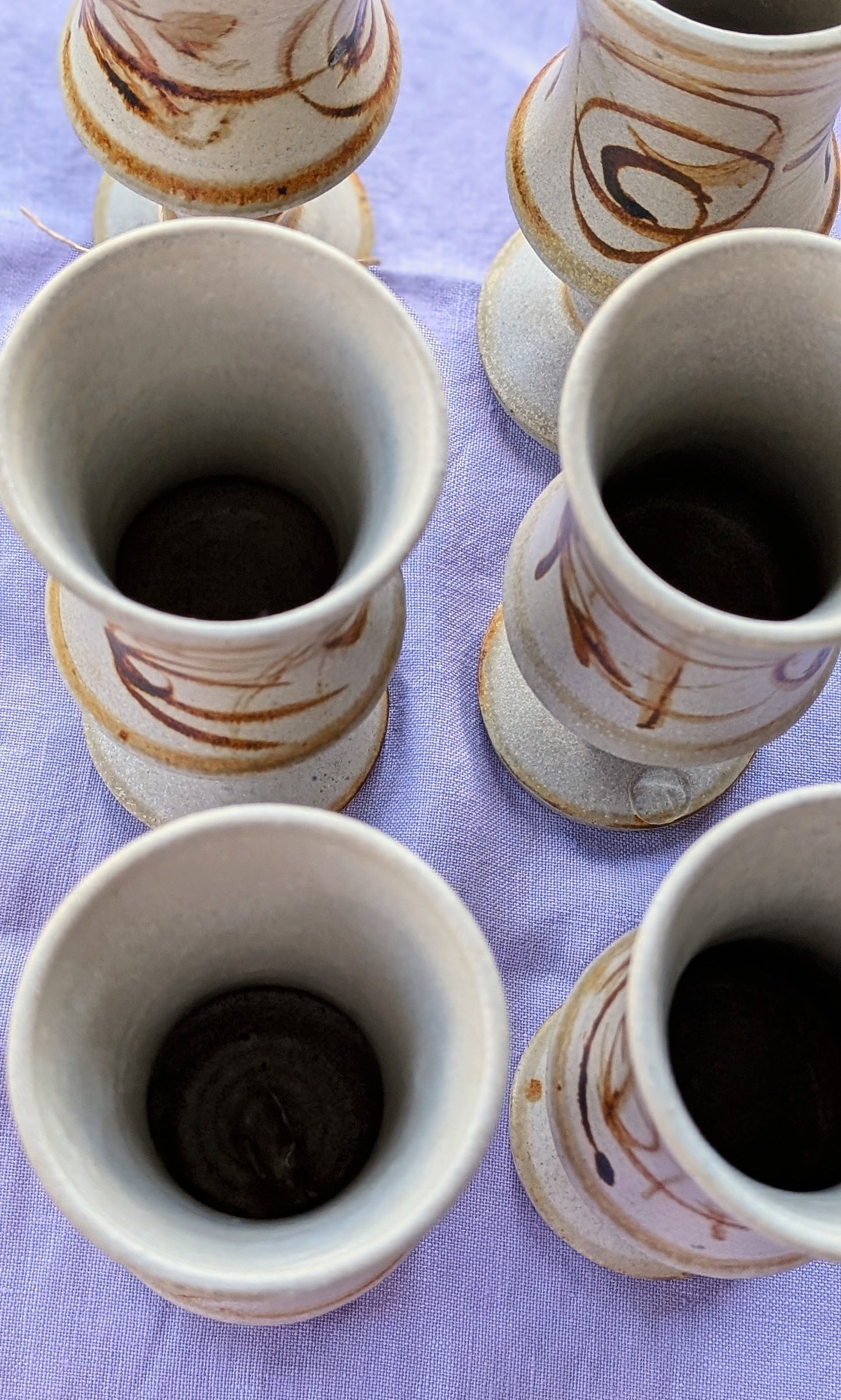 Handmade Mid Century Ceramic Wine Cups