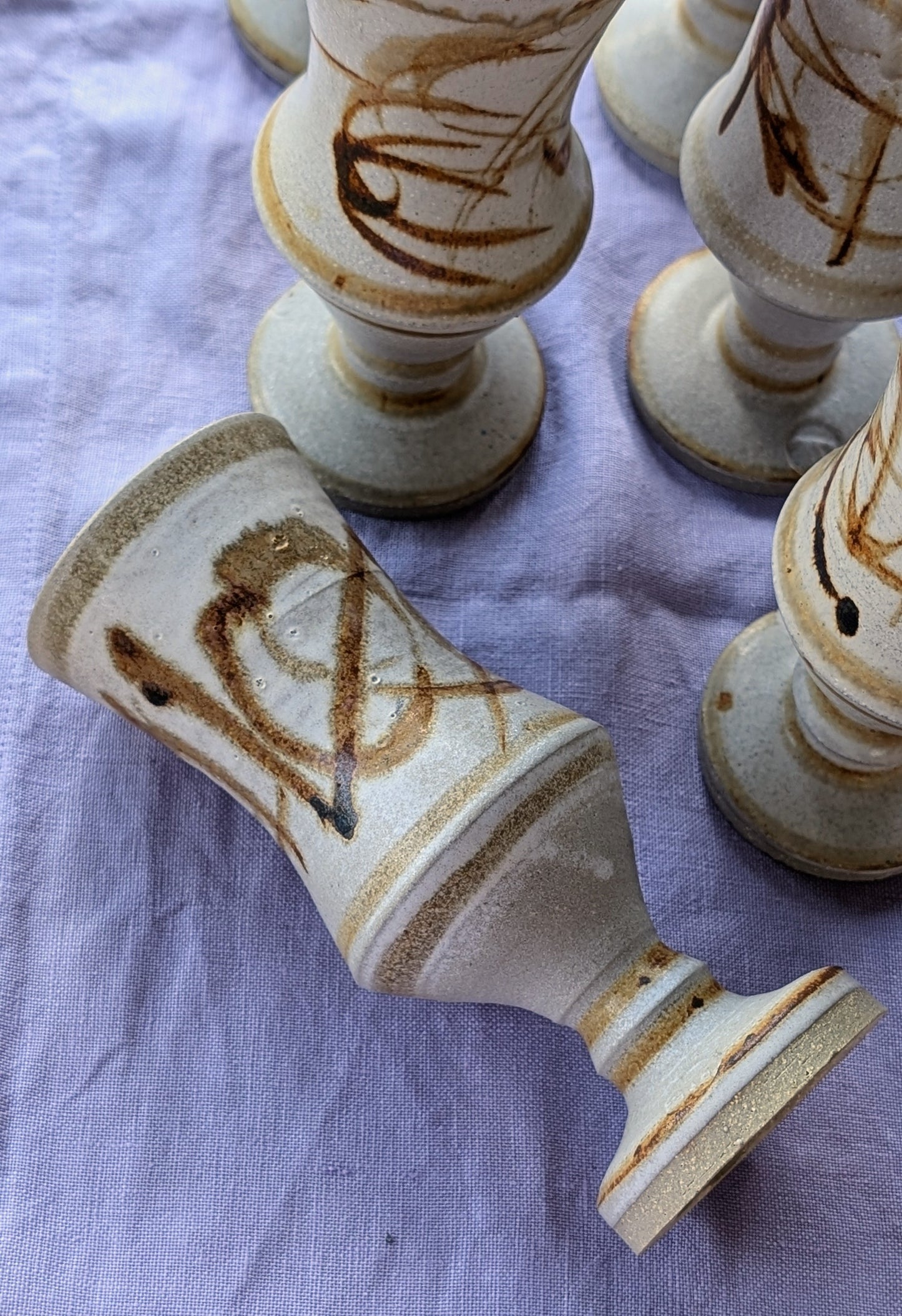 Handmade Mid Century Ceramic Wine Cups