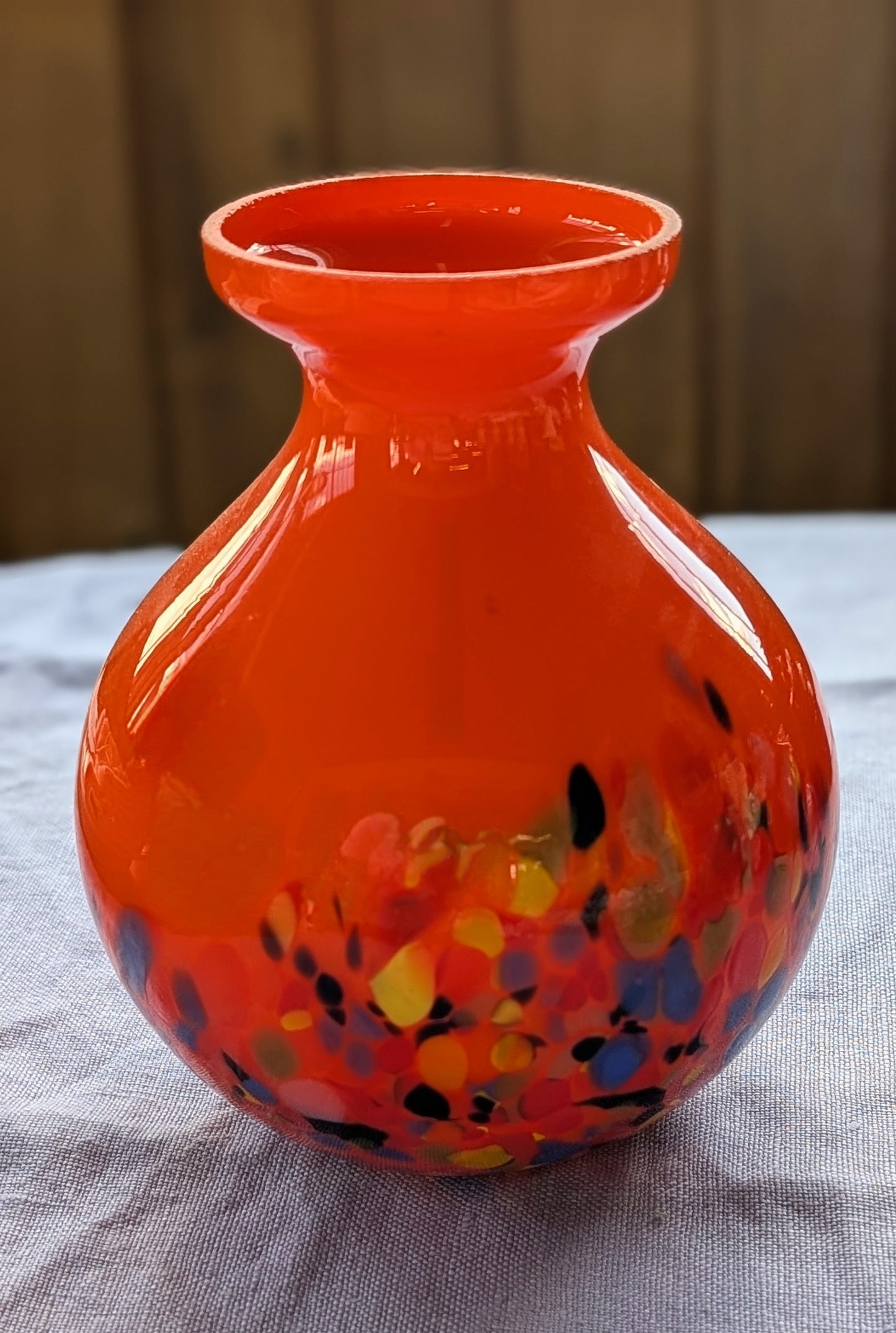 Art Deco Glass Splatter Vase
