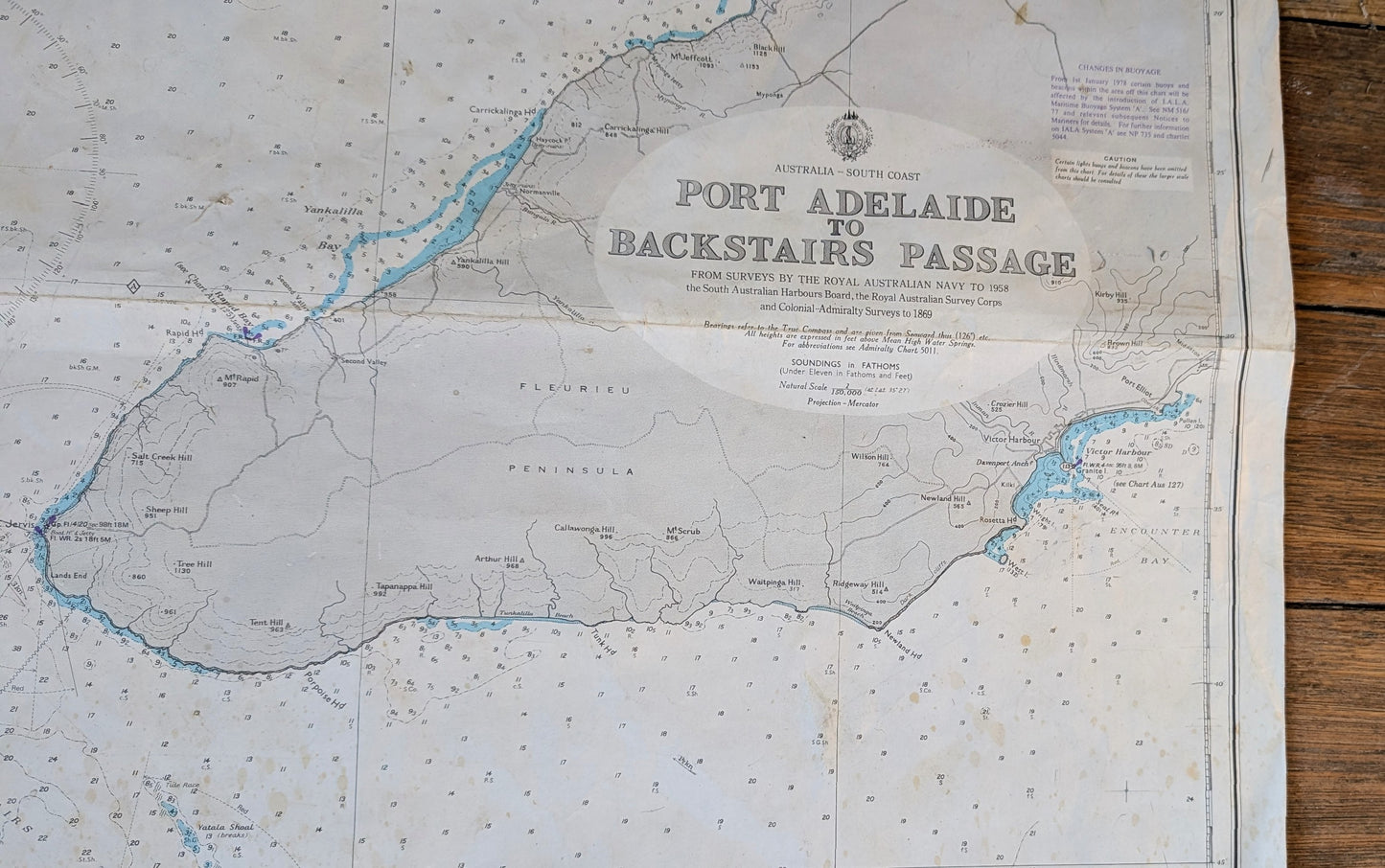 South Australia - Port Adelaide to Backstairs Passage AU 780 Chart / Map