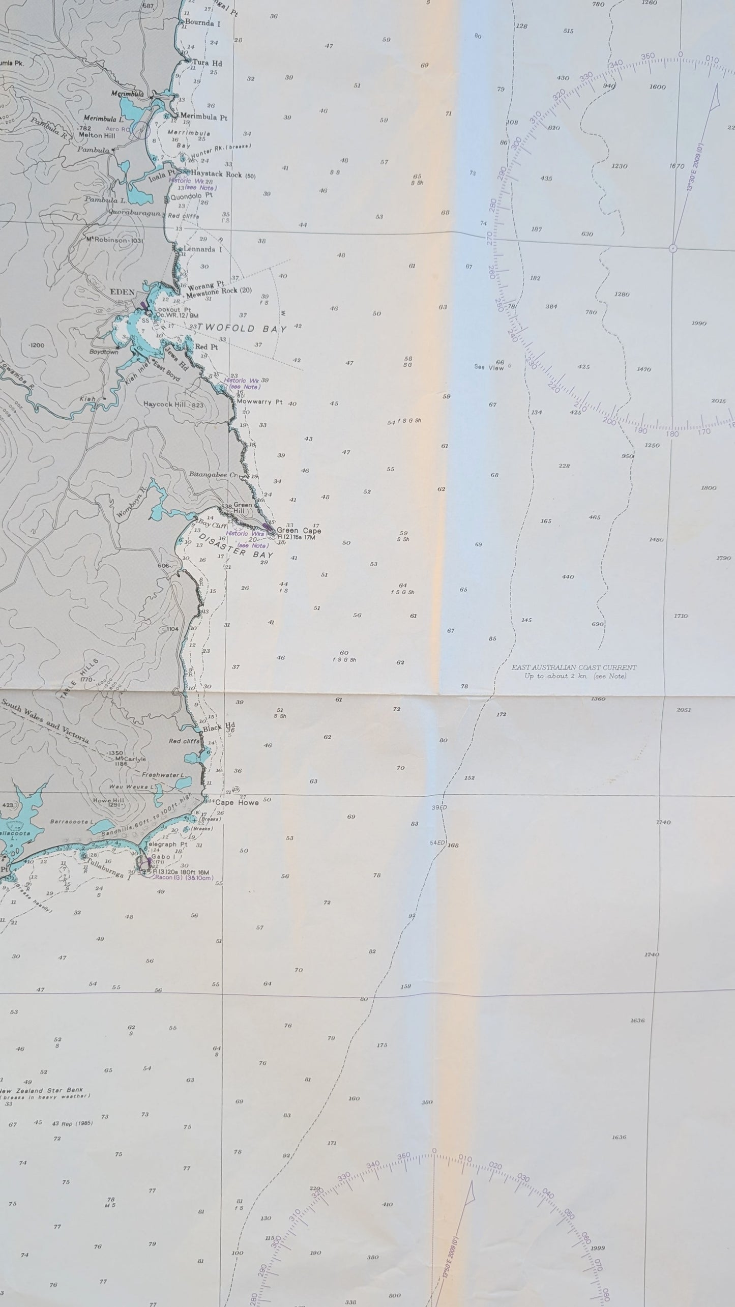 NSW + VICTORIA - Point Hicks to Montague Island AUS 359 Chart / Map