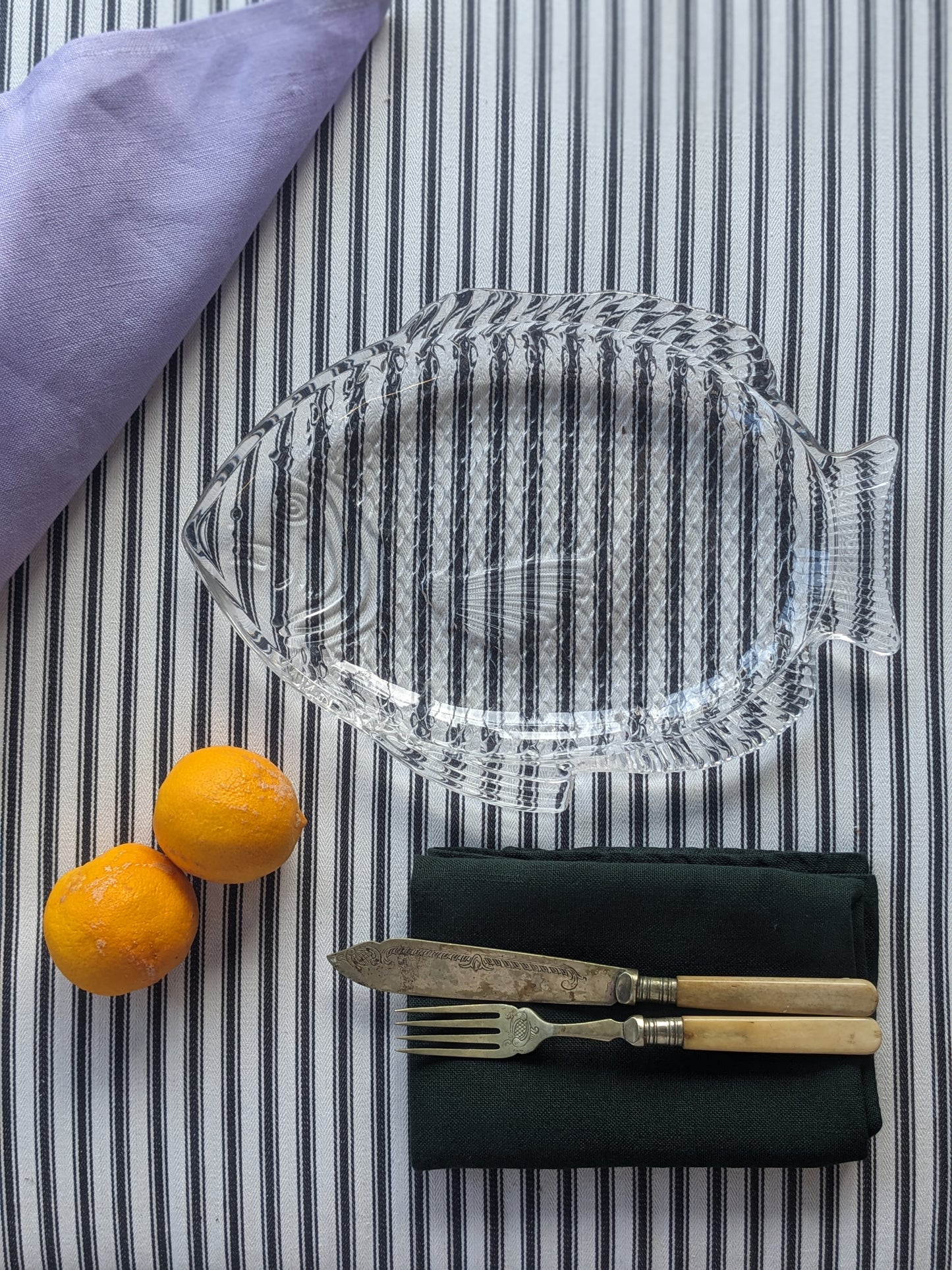 Vintage glass fish plate
