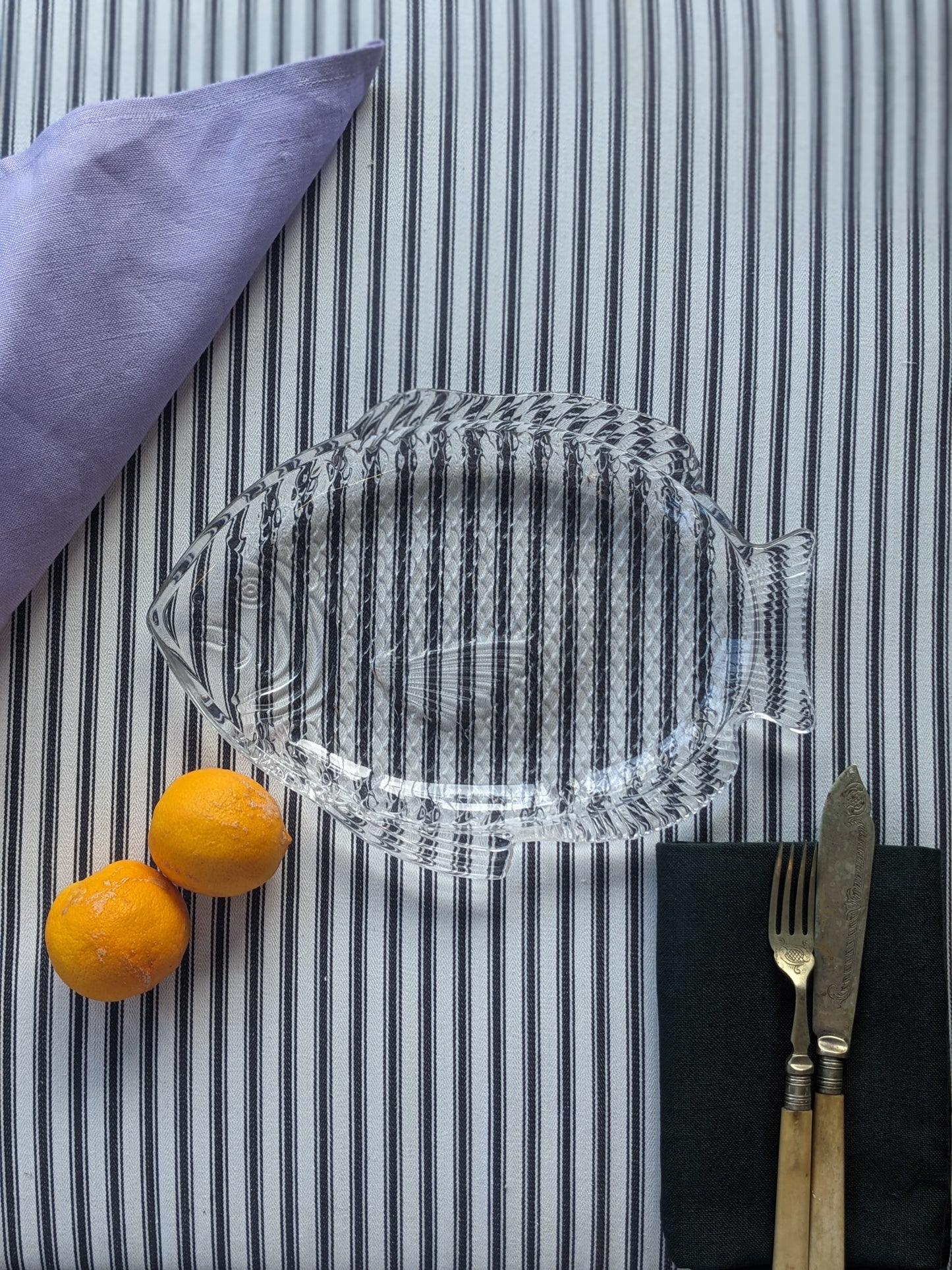 Vintage glass fish plate