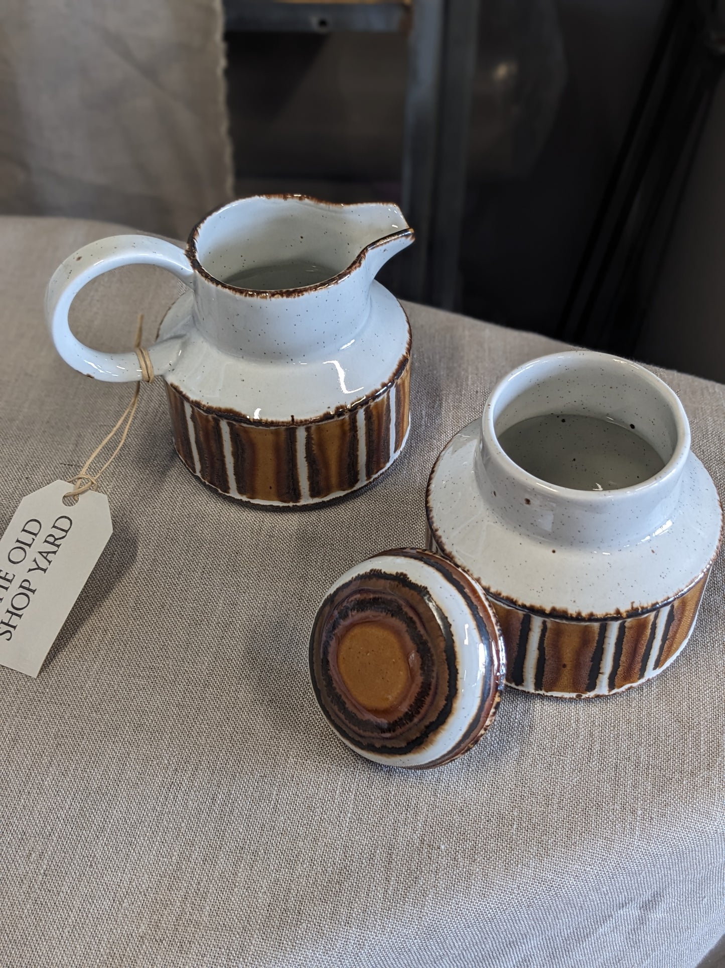 Mid Century Ceramic Sugar and Cream Set