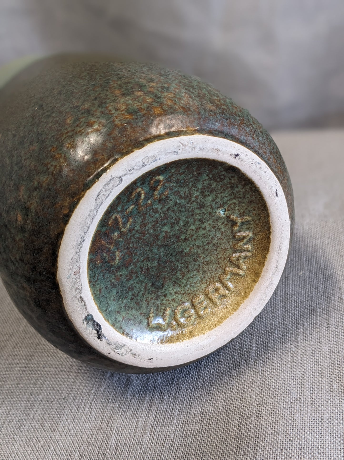 Mid Century Green West German Ceramic Vase