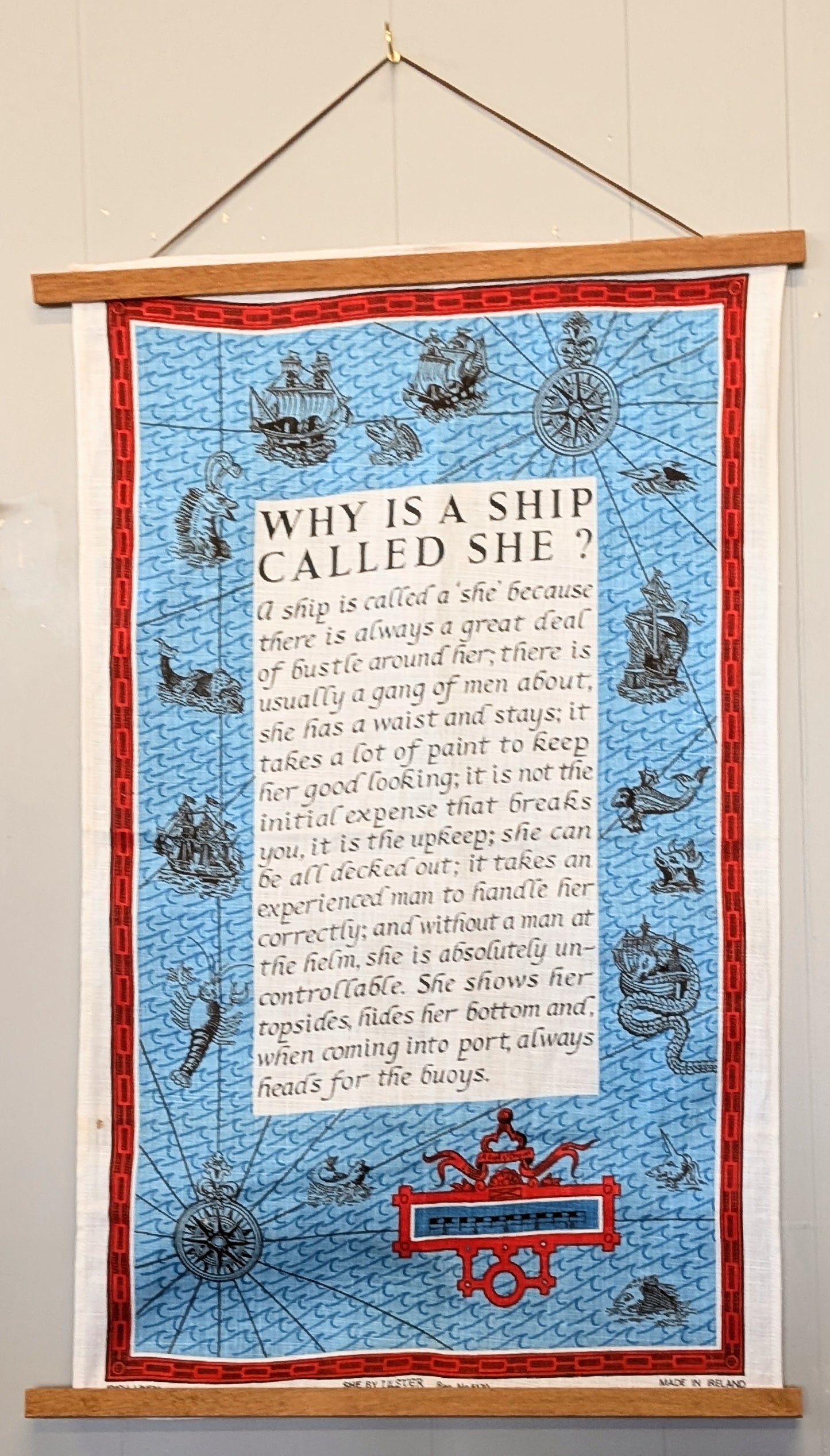 Linen Tea Towel - Why Is A Ship A She