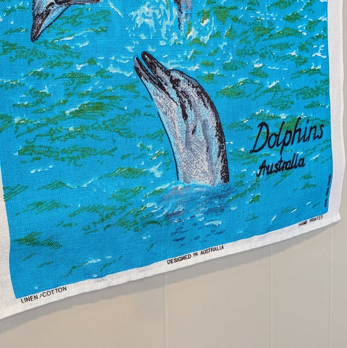 Vintage Linen Dolphin Western Australia Tea Towel
