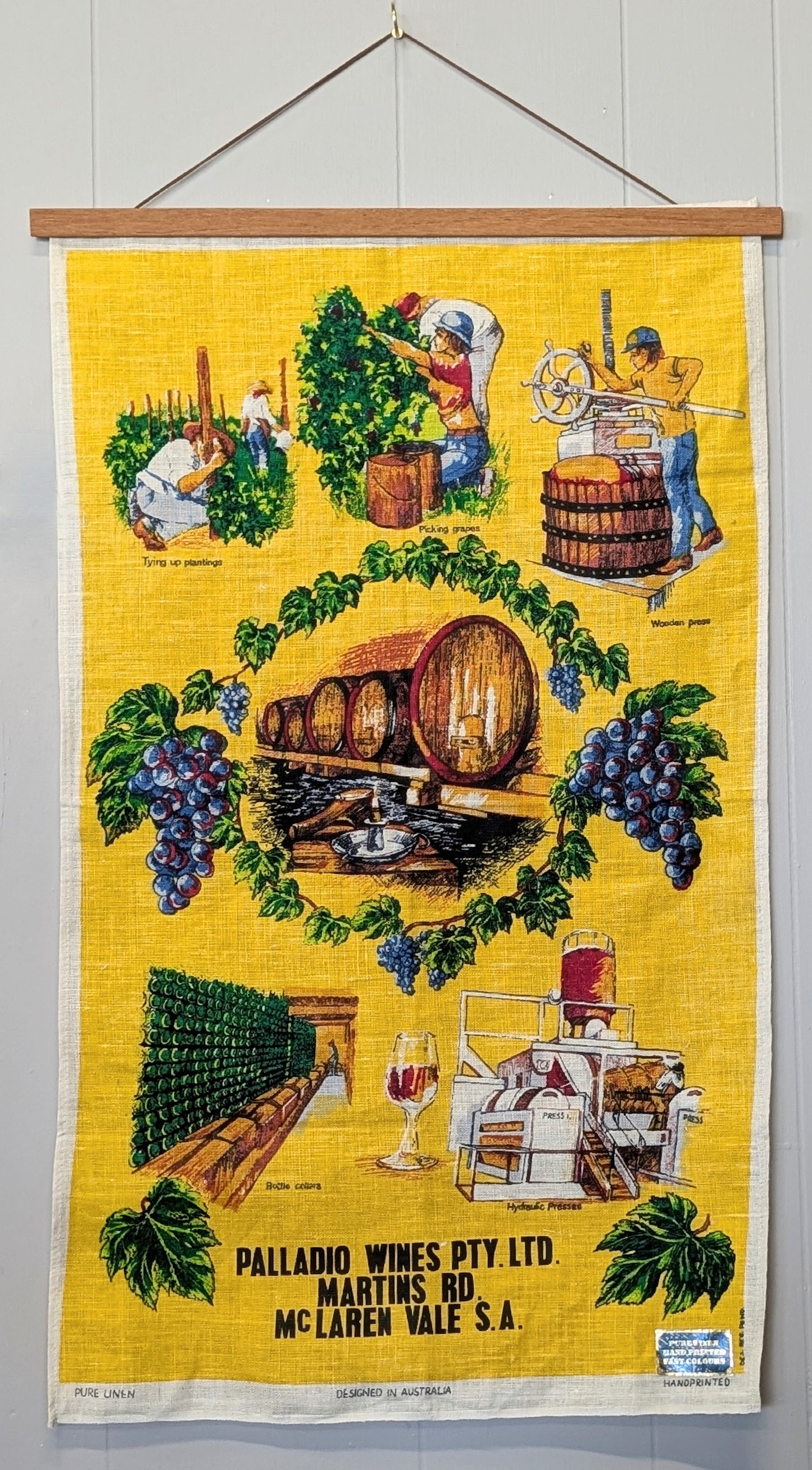 Vintage Linen Palladio Wines South Australia Tea Towel