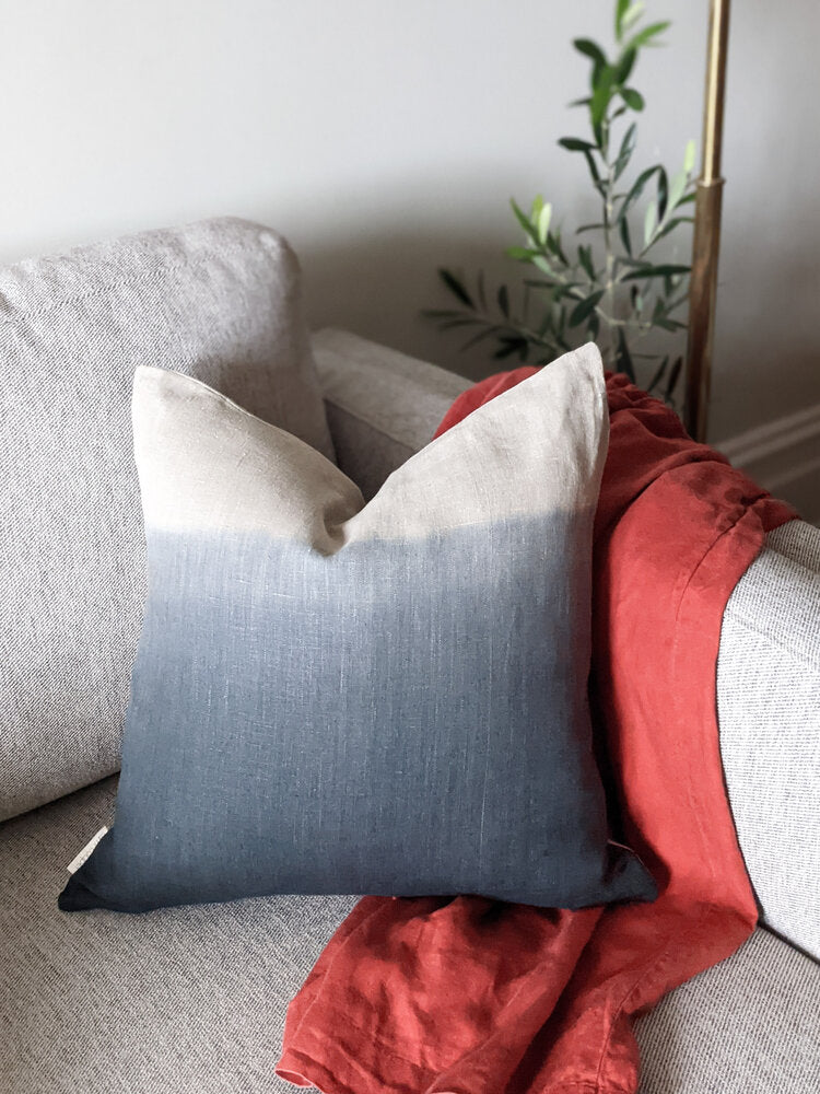 Navy-and-Natural-Ombre-Linen-Cushion-sami-couper-hobart-homewares-tasmania
