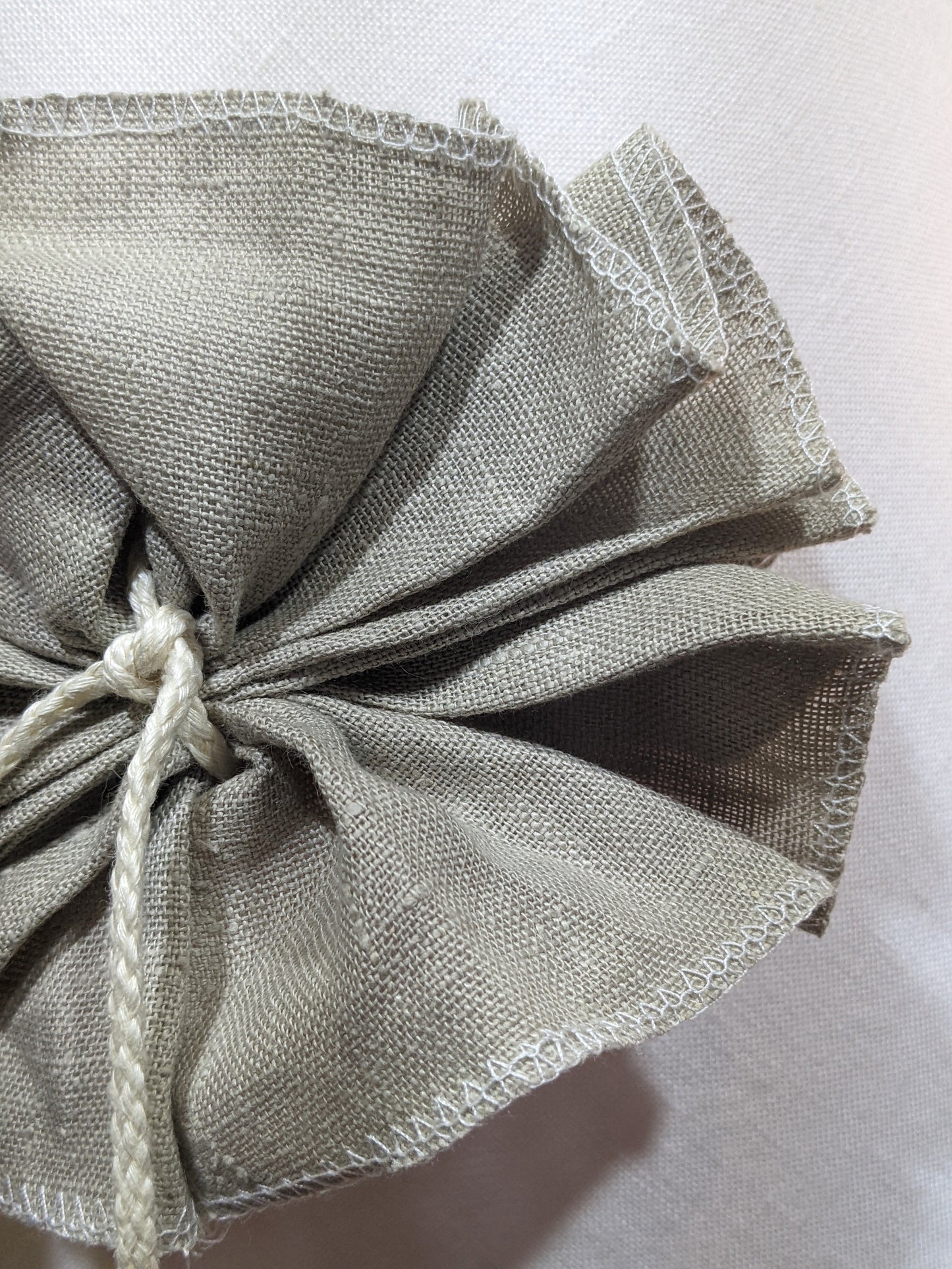 Natural Irish linen shower pouf