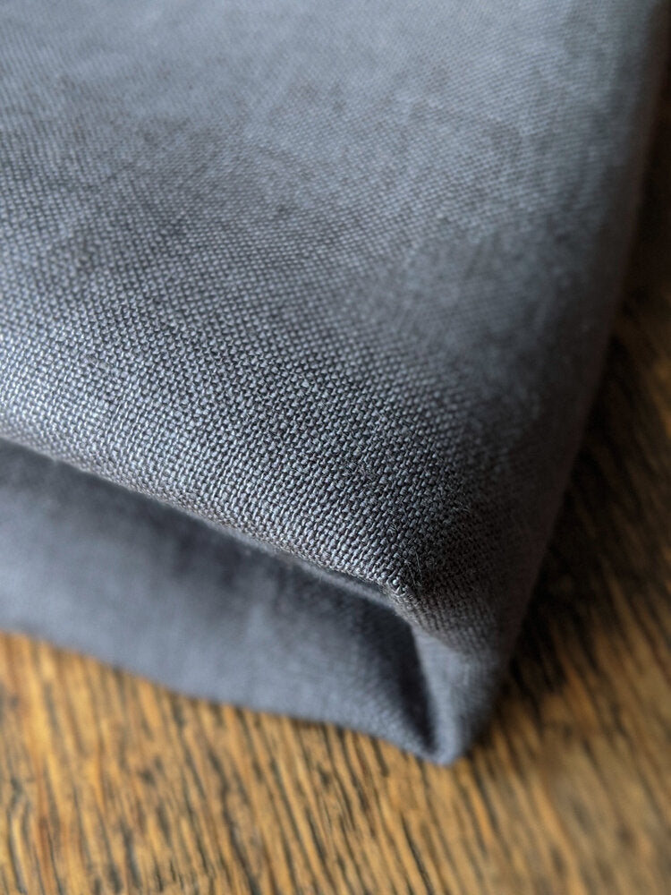 Charcoal grey linen table runner