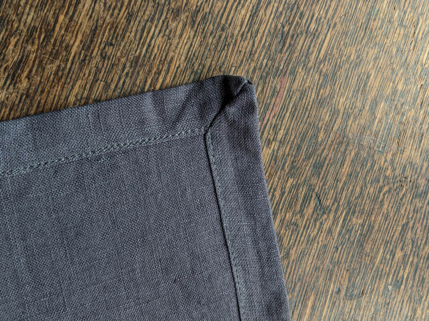 Charcoal grey linen table runner