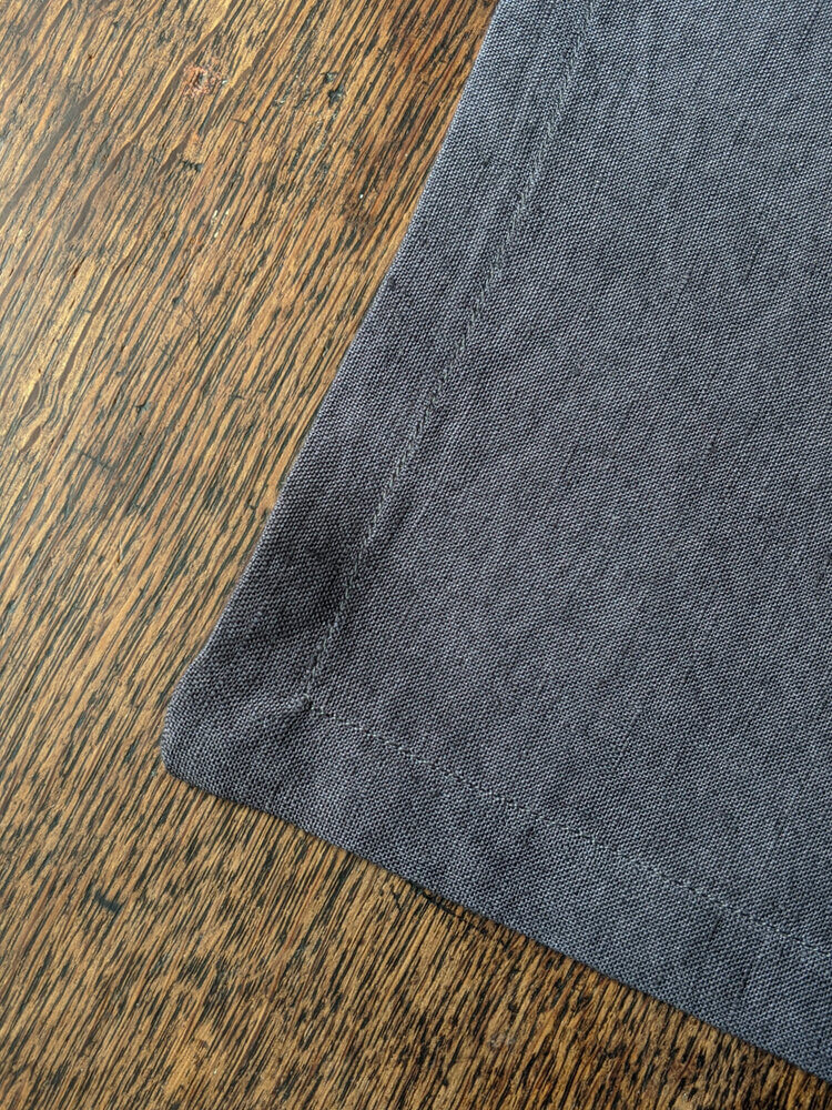 Charcoal grey linen table runner