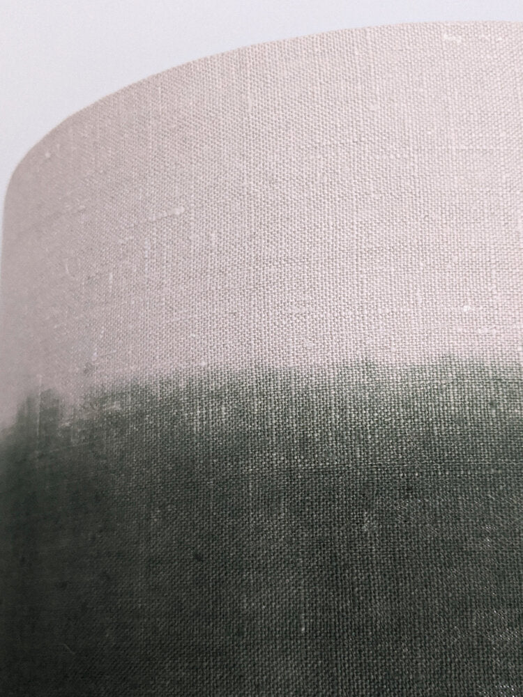 Hand Dyed Linen Ombre Lampshade - Green and Natural
