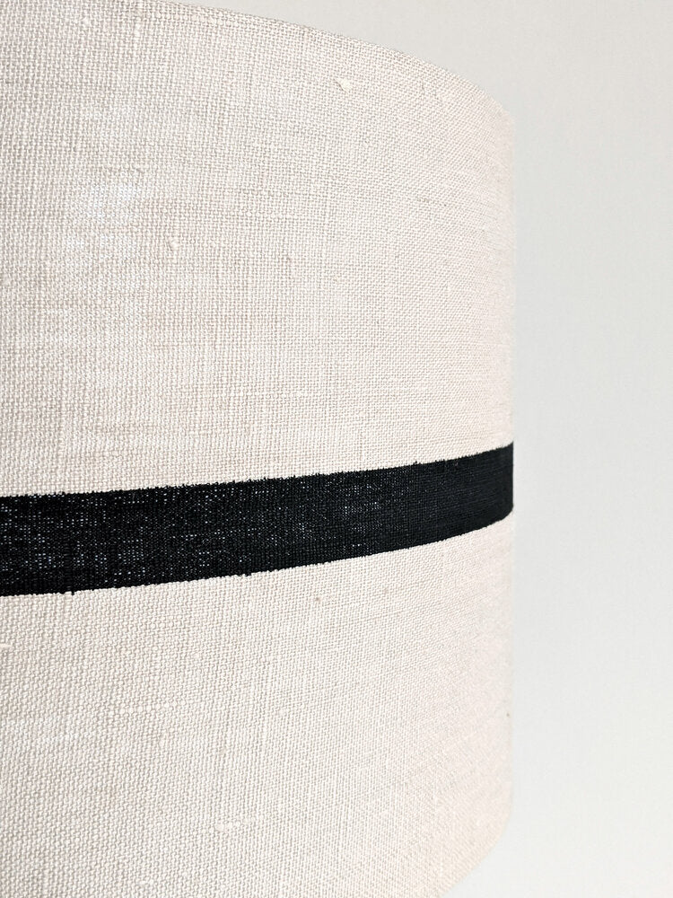Hand Painted Irish Linen Lamp Shade - Natural and Black