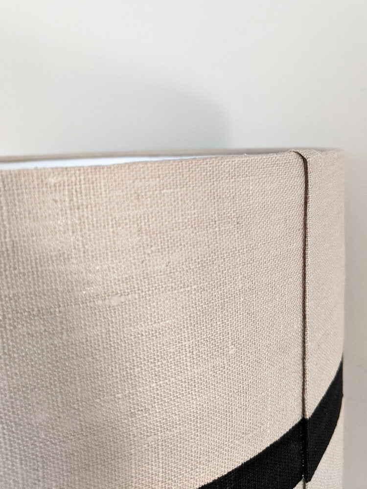 Hand Painted Irish Linen Lamp Shade - Natural and Black