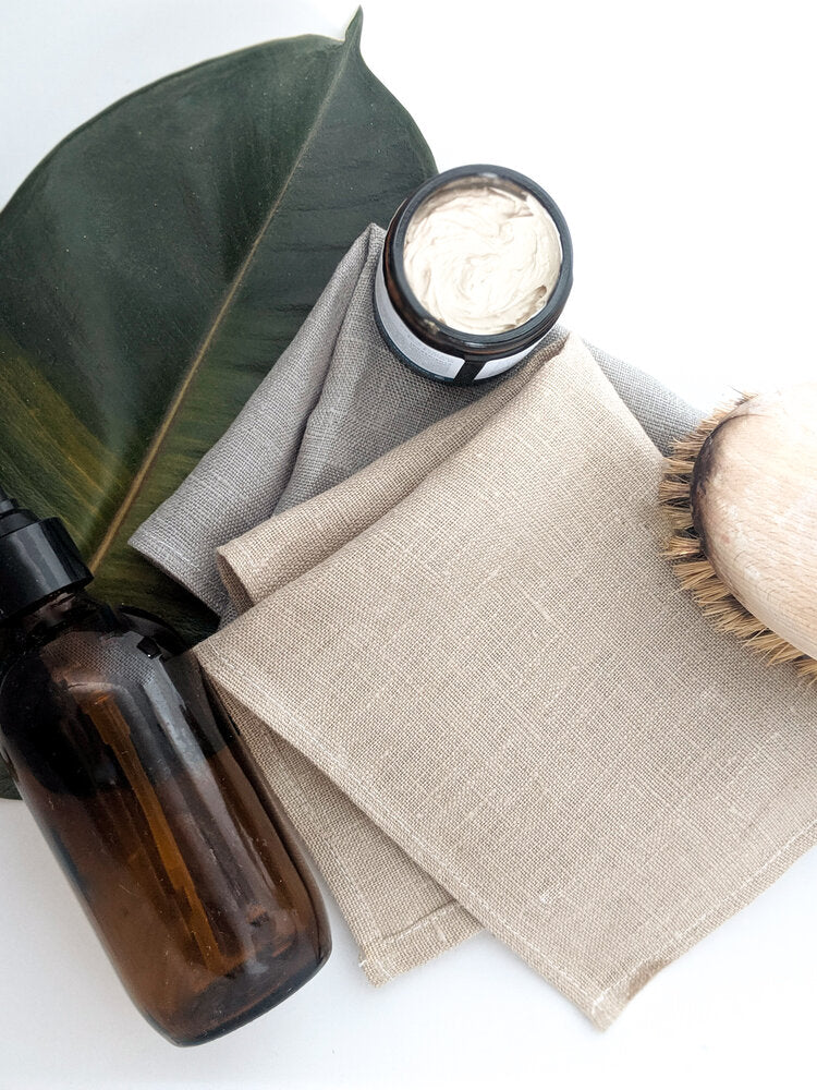 Natural linen face cloth