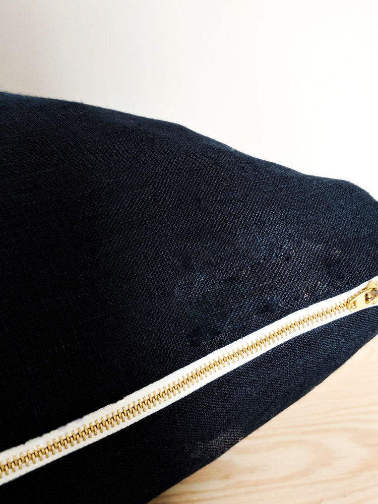Navy Irish Linen Cushion