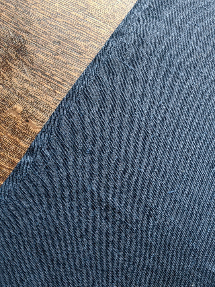 Navy Irish linen table runner