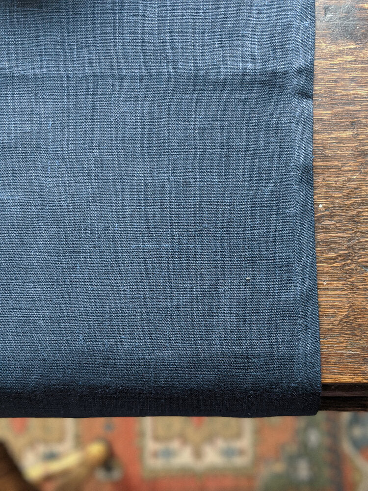 Navy Irish linen table runner