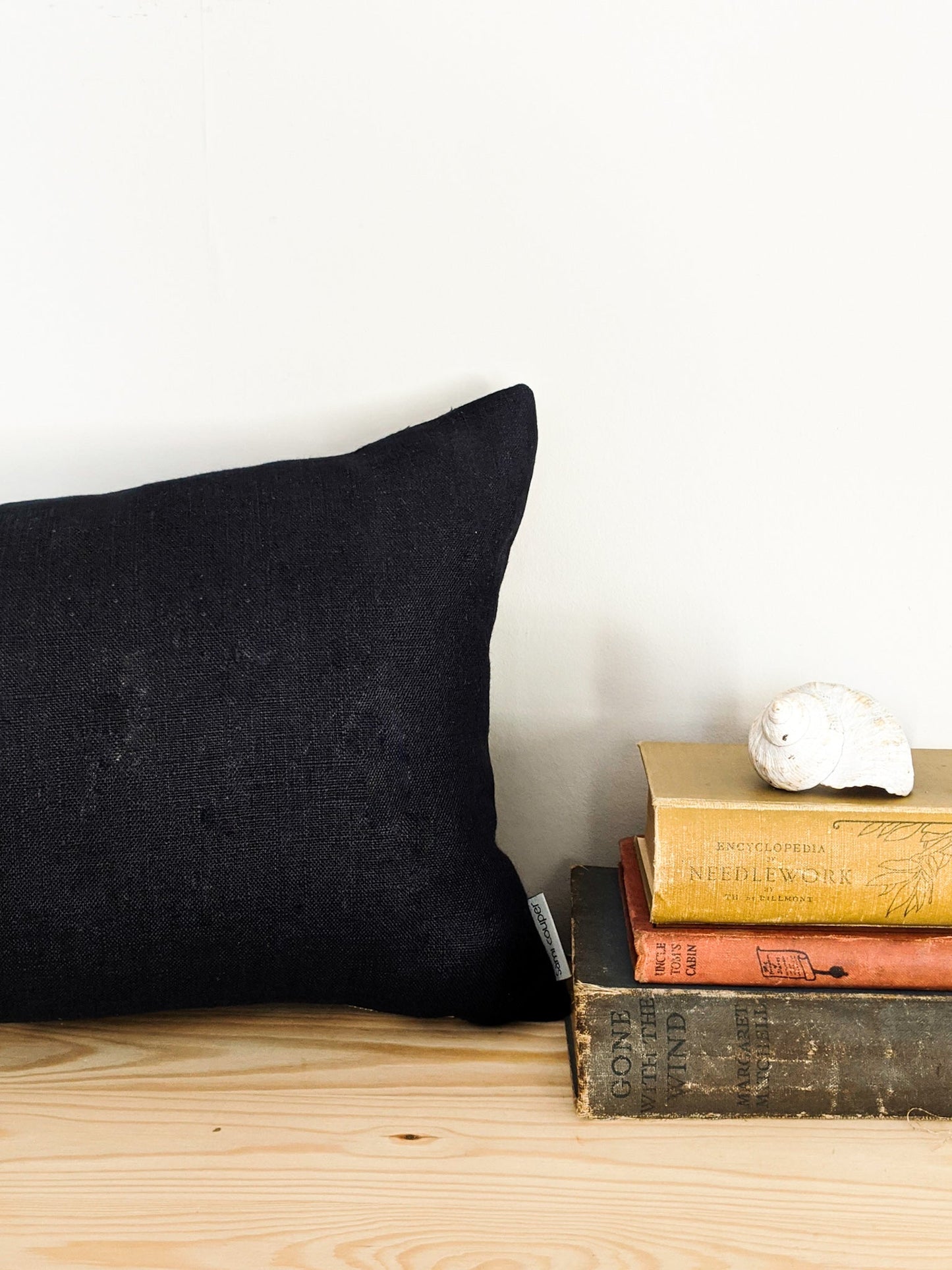 Linen Stripe Rectangle Cushion - Navy and White
