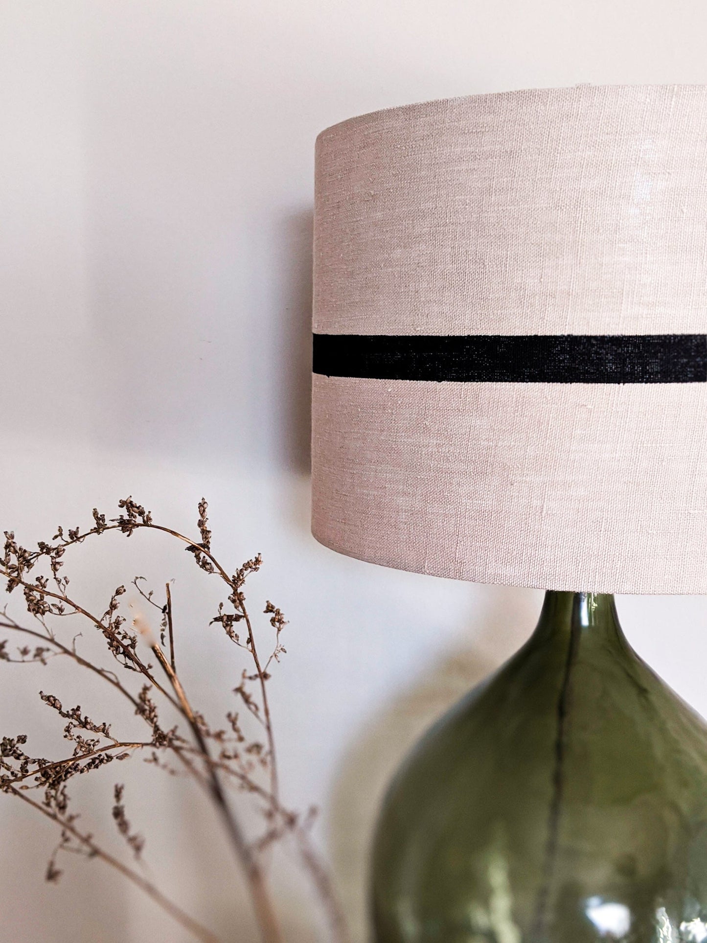 Hand Painted Irish Linen Lamp Shade - Natural and Black