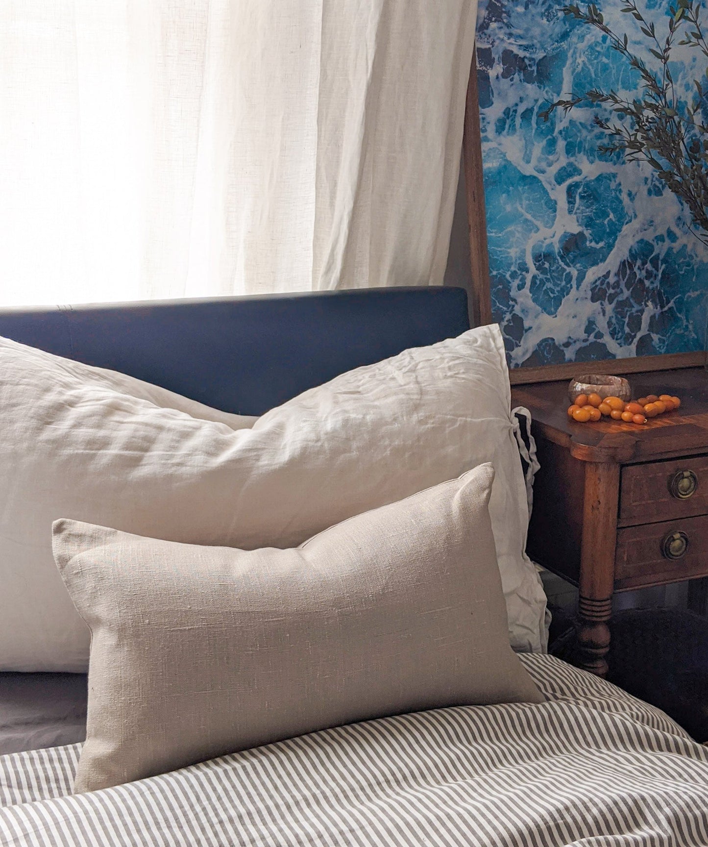 Natural Irish linen cushion - Rectangle