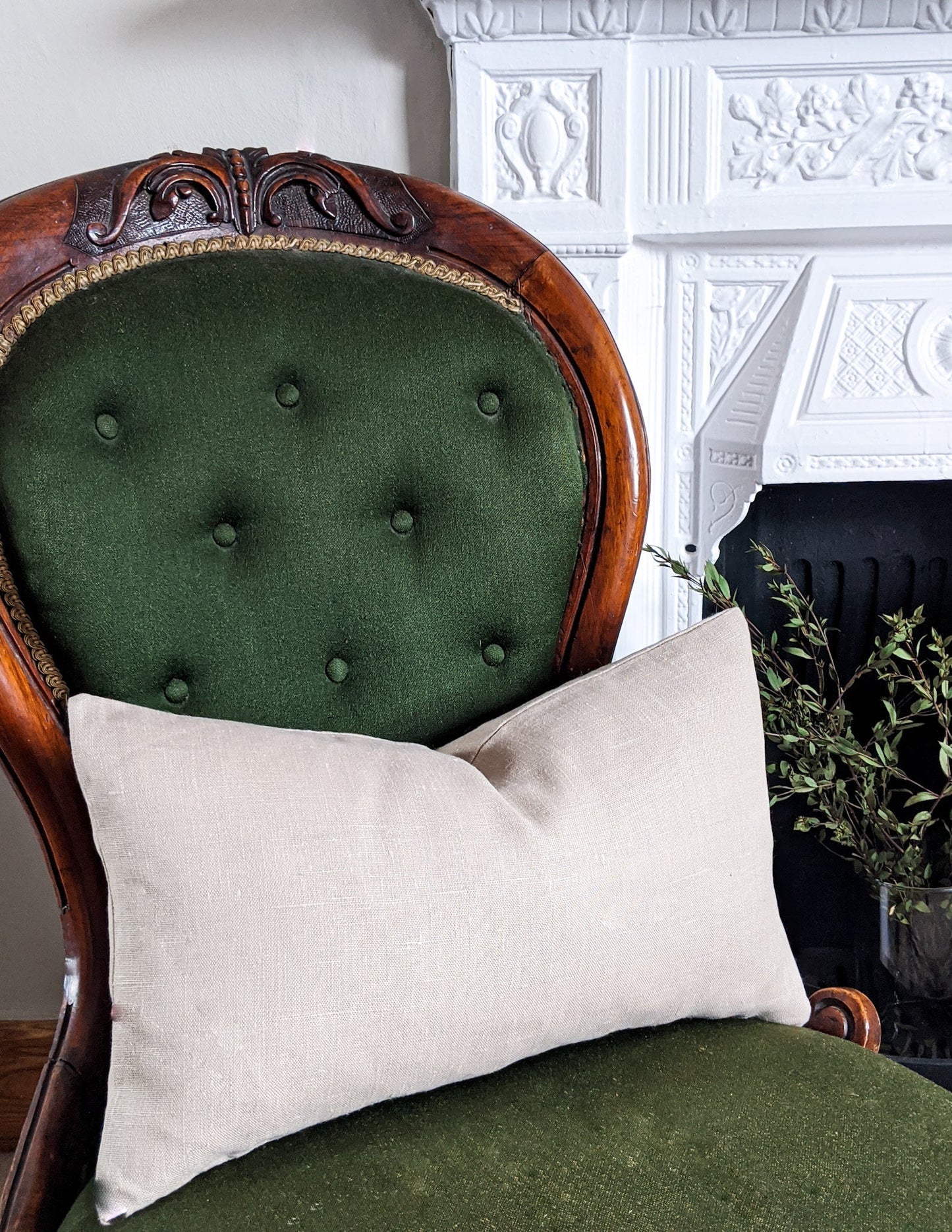 Natural Irish linen cushion - Rectangle