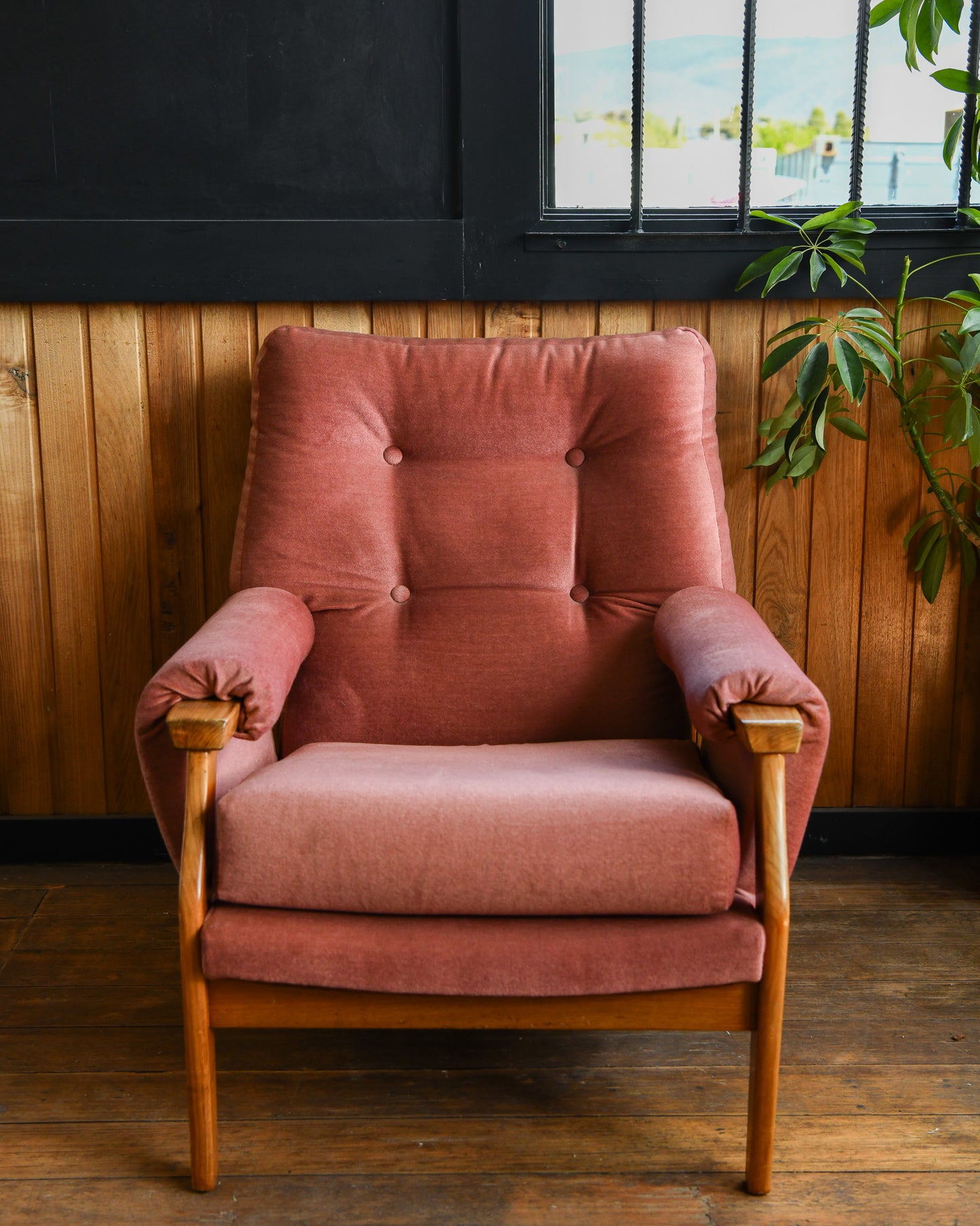 Mid Century Dusty Pink Velvet Lounge Suite